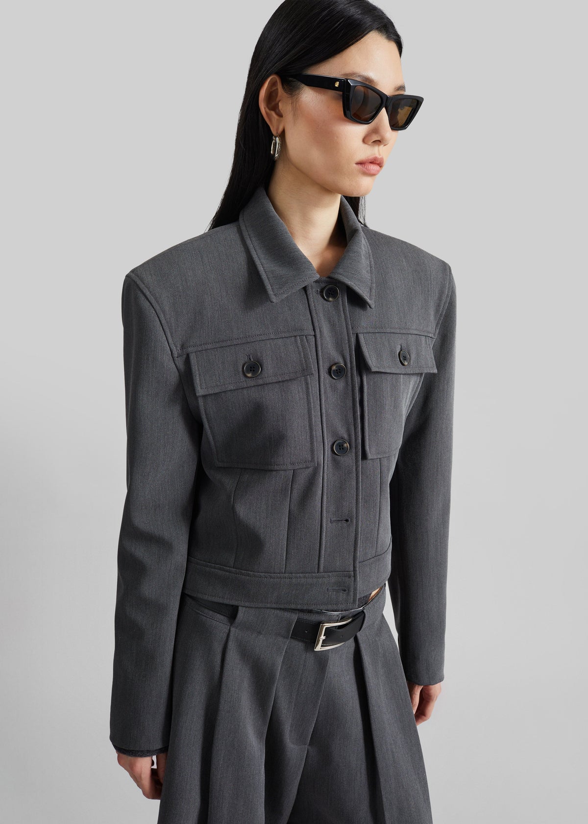 Kalvo Boxy Jacket - Dark Grey - 6