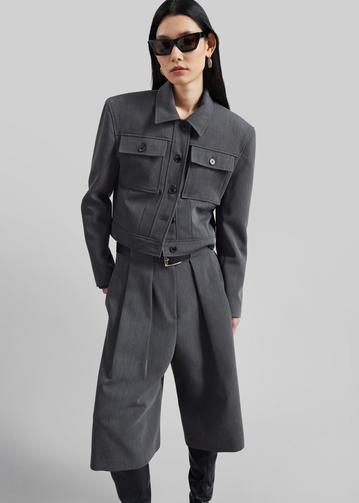 Kalvo Boxy Jacket - Dark Grey - 1