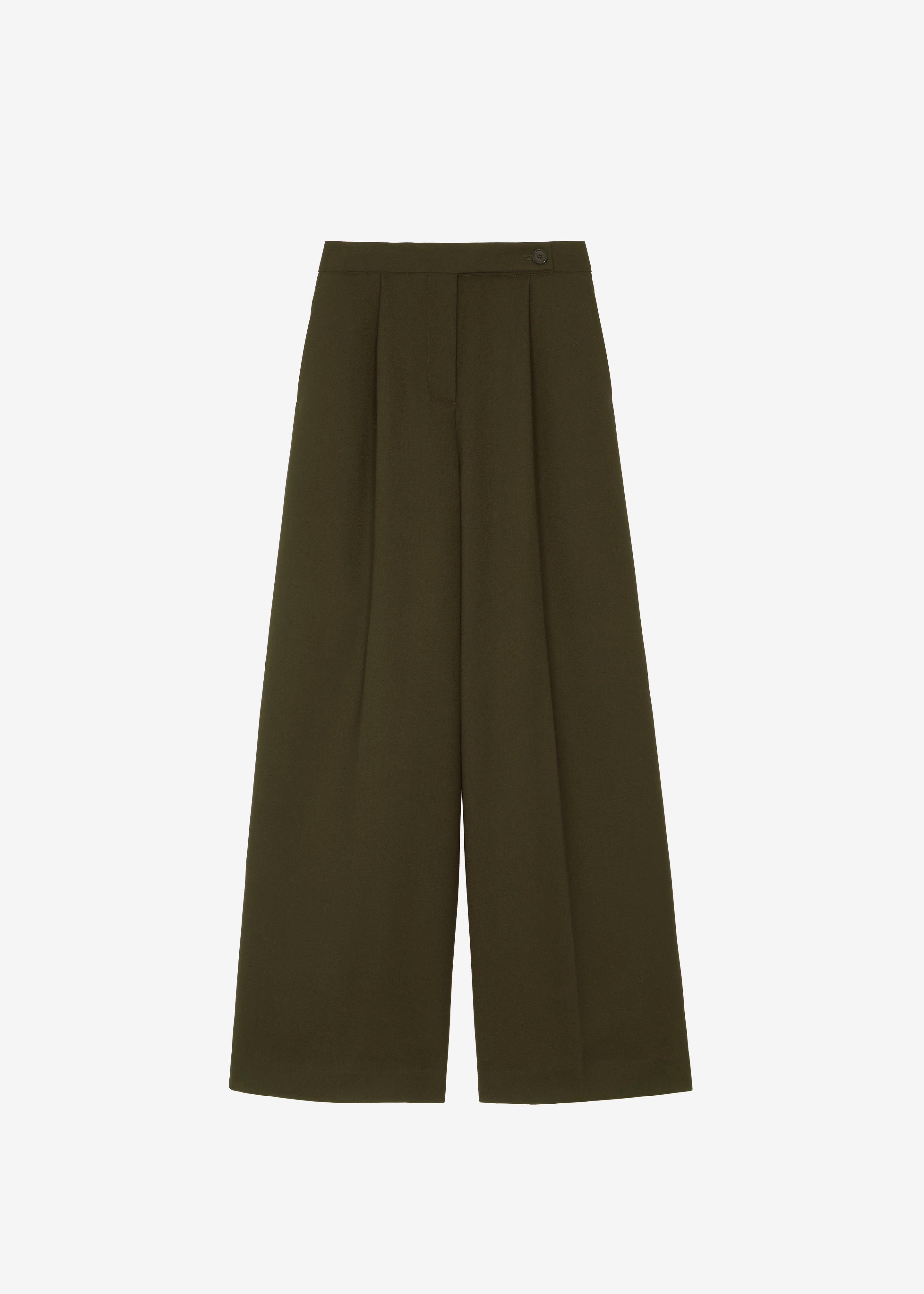 Kamila Wide Leg Trousers - Khaki - 9