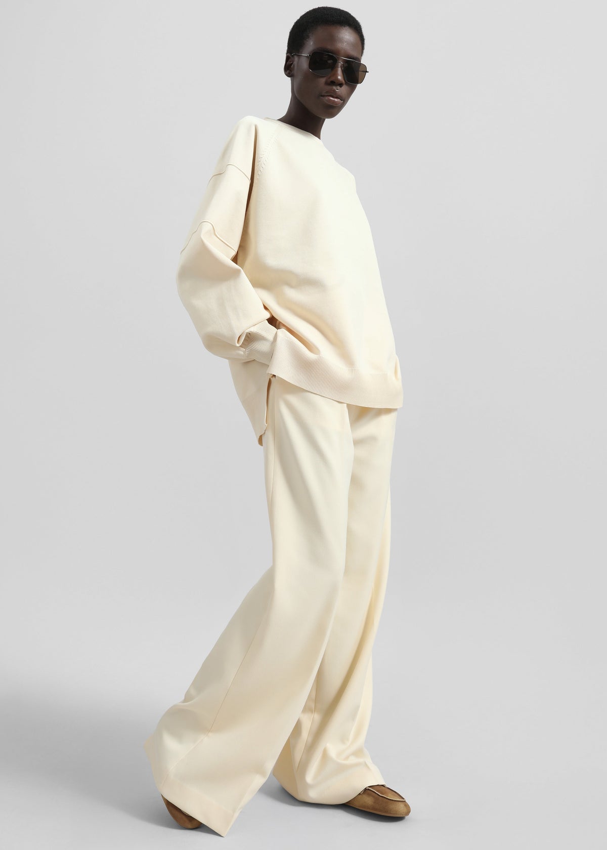 Kamila Wide Leg Trousers - Light Peach - 3
