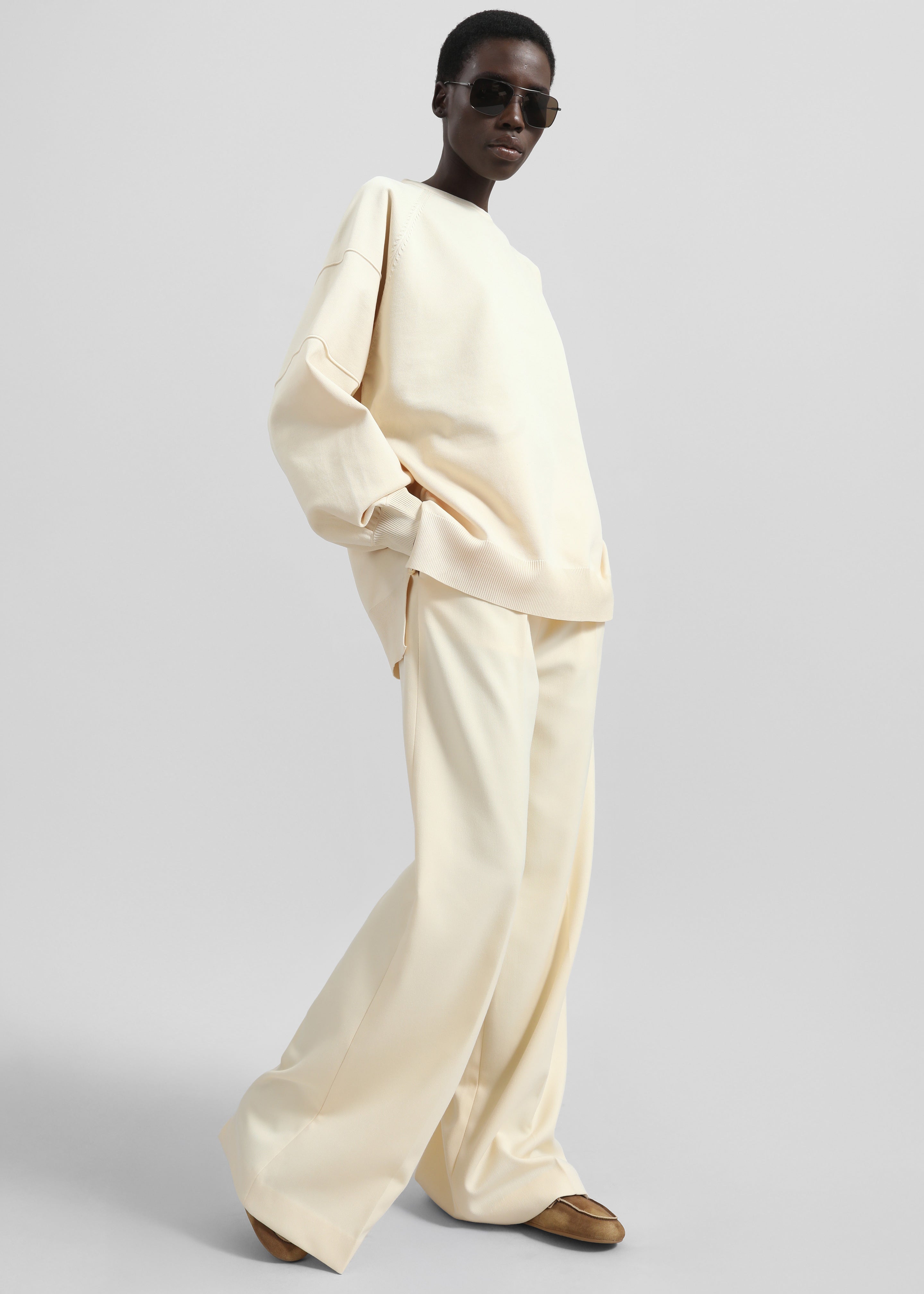 Kamila Wide Leg Trousers - Light Peach - 3