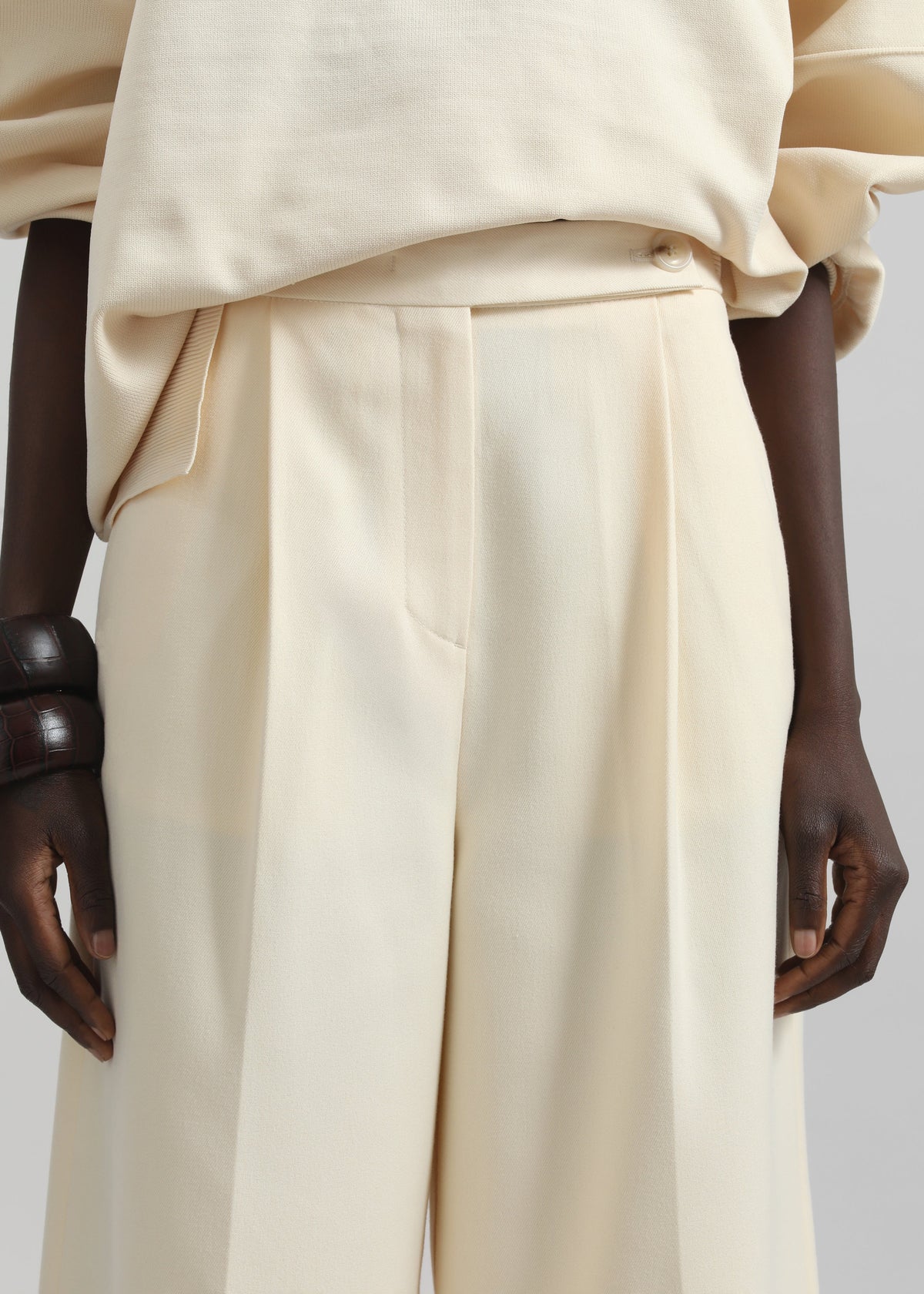 Kamila Wide Leg Trousers - Light Peach - 4