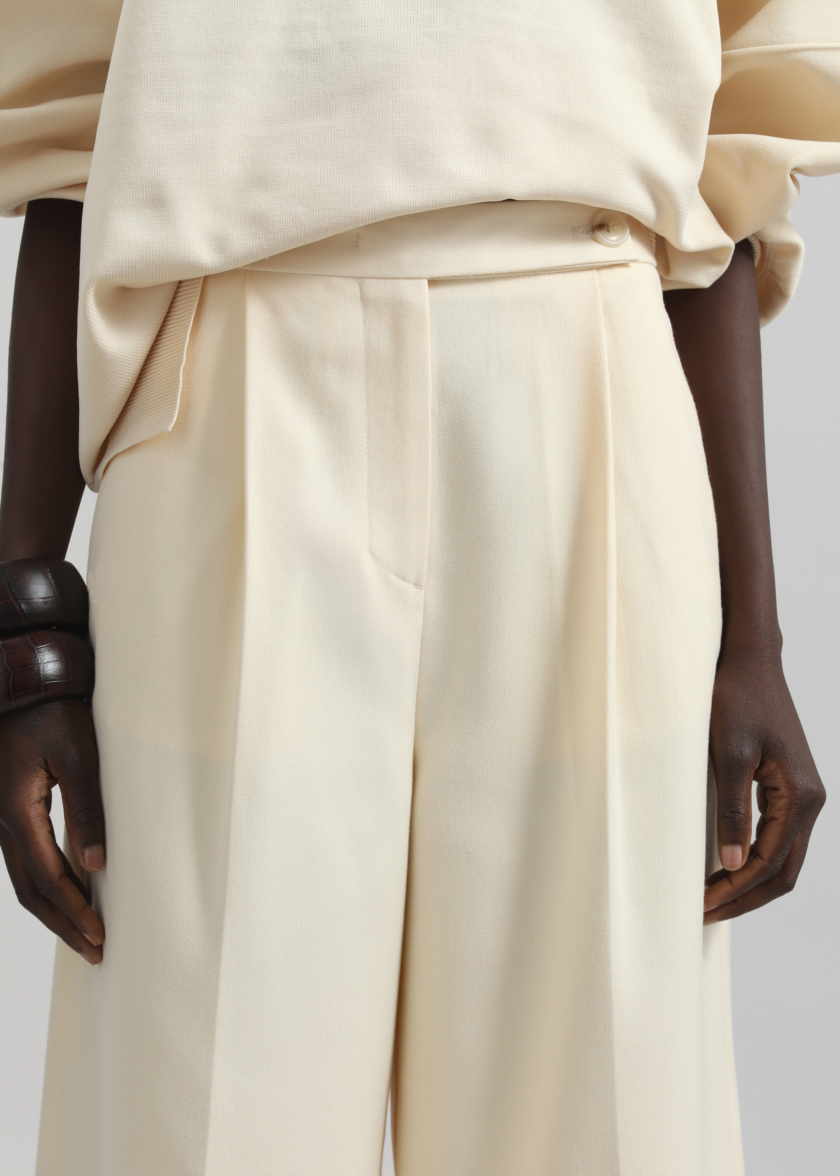 Kamila Wide Leg Trousers - Light Peach - 4