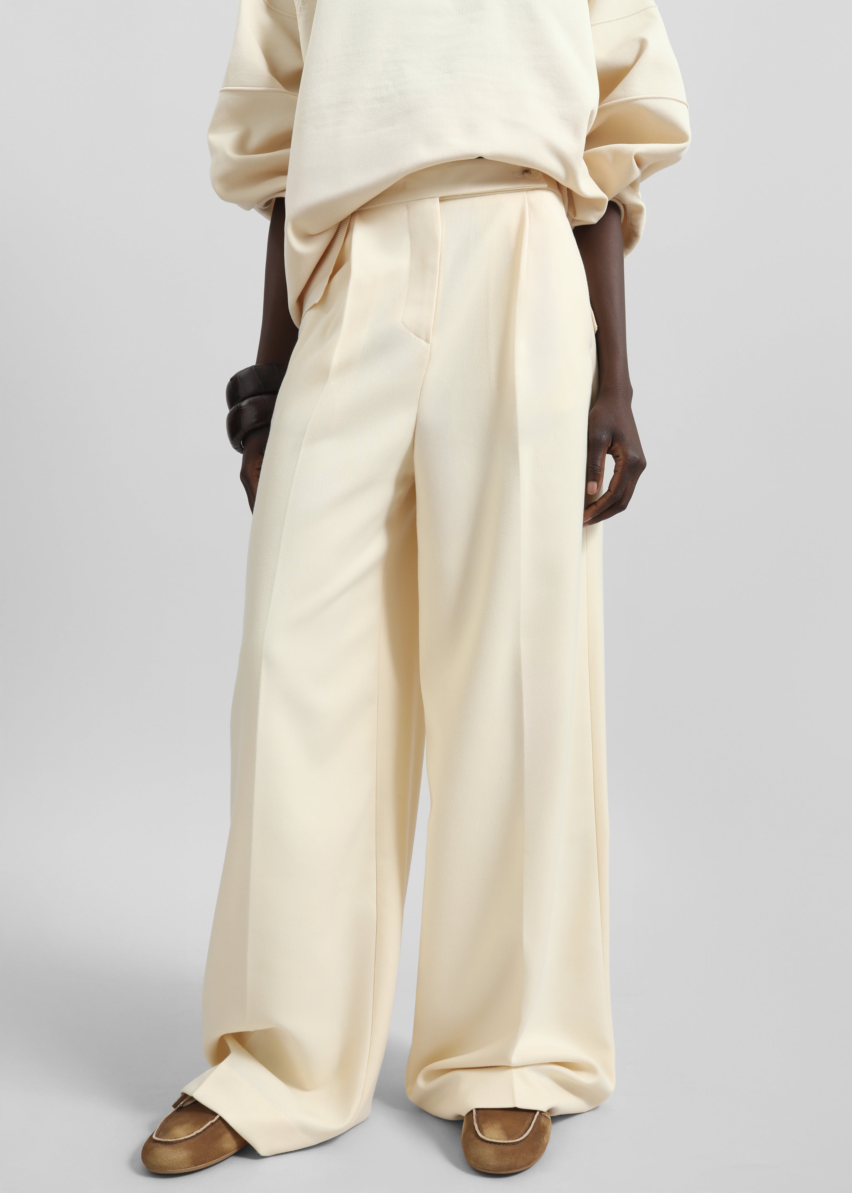 Kamila Wide Leg Trousers - Light Peach - 6