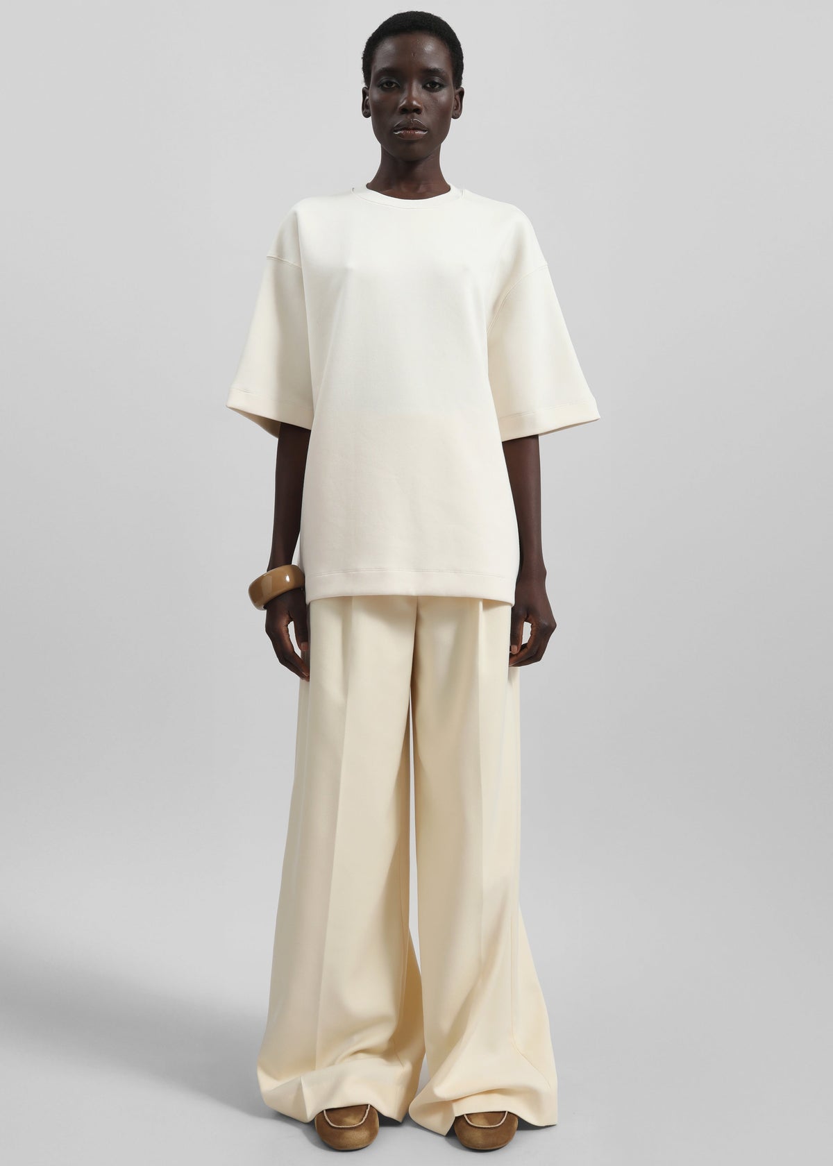 Kamila Wide Leg Trousers - Light Peach - 5
