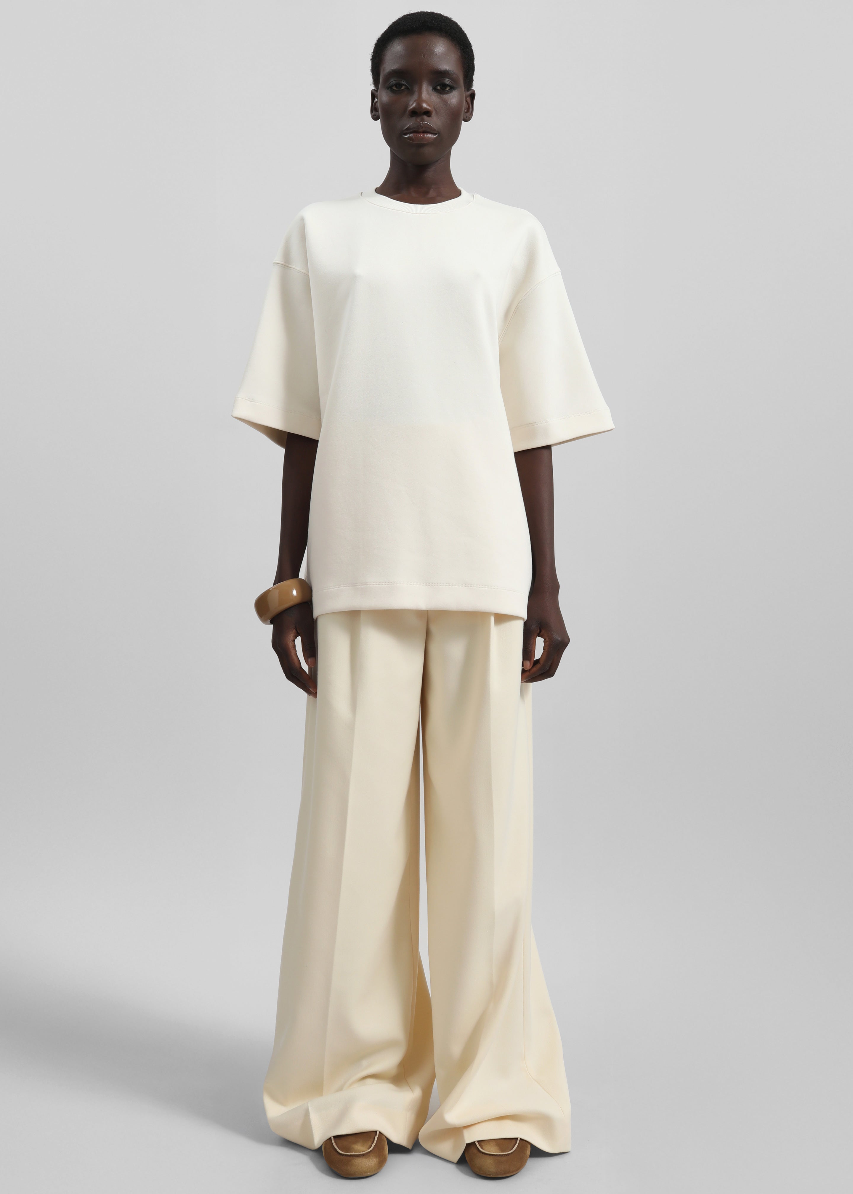 Kamila Wide Leg Trousers - Light Peach - 5