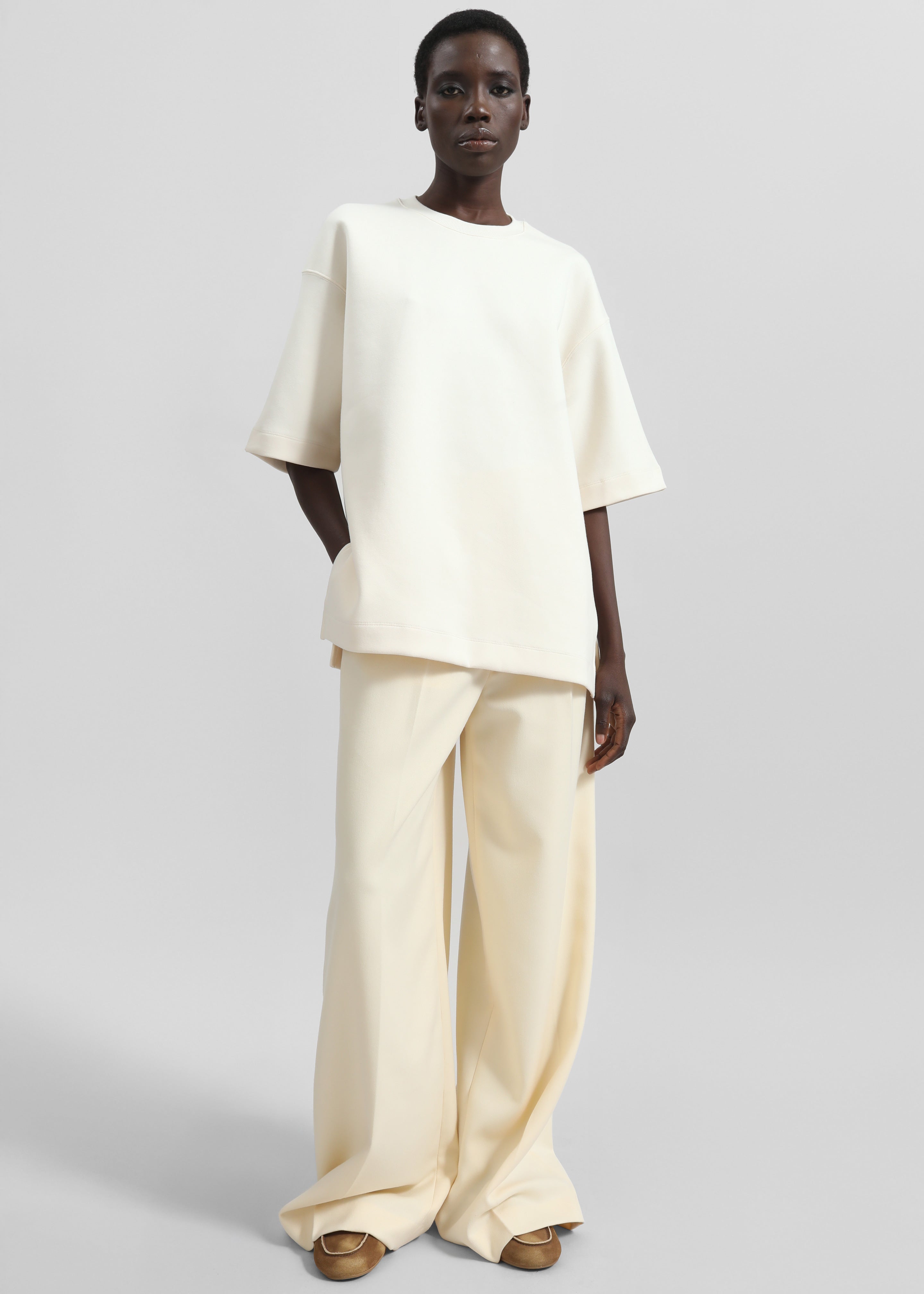 Kamila Wide Leg Trousers - Light Peach - 2