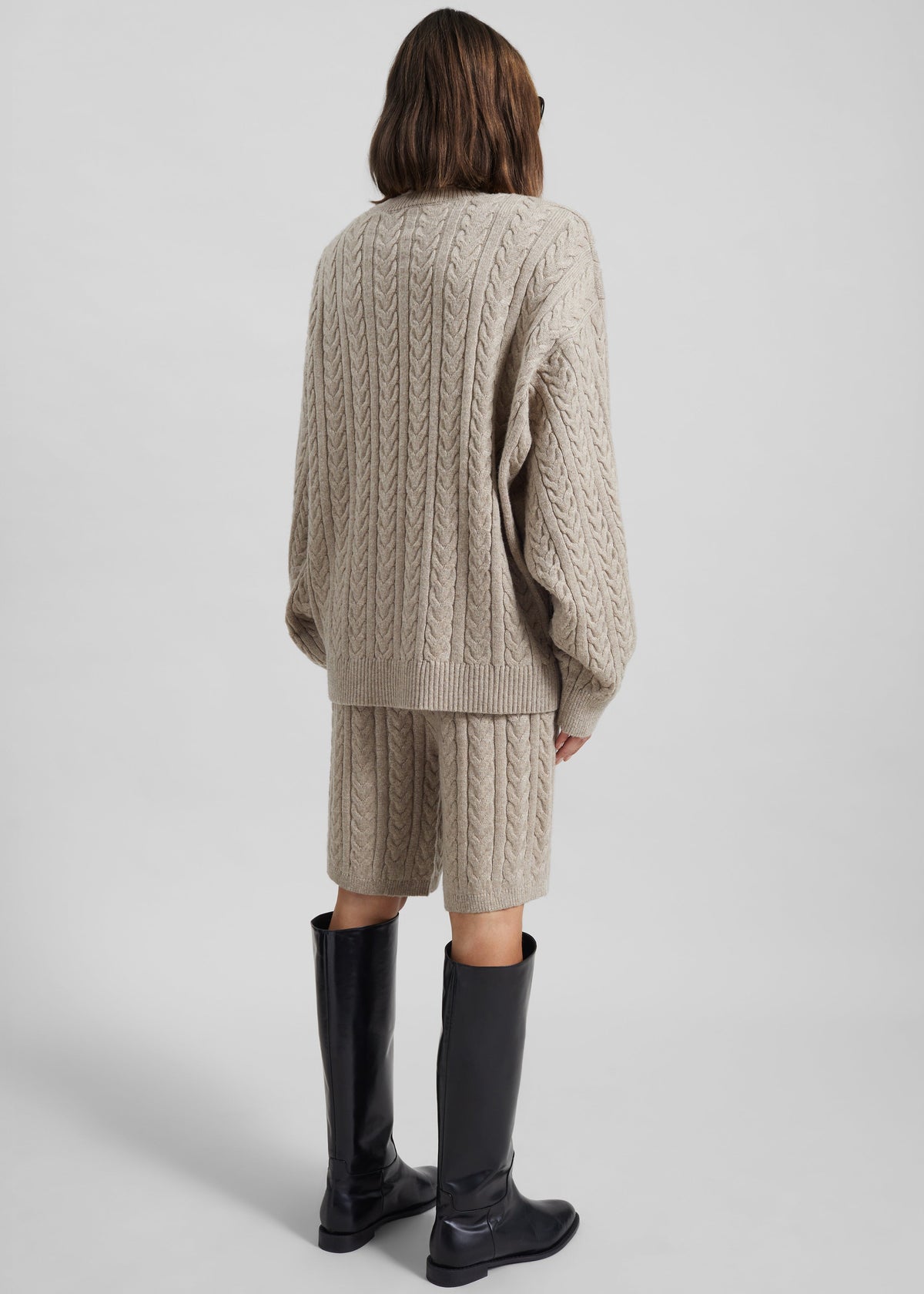 Karmoy Cable Knit Shorts - Beige - 7