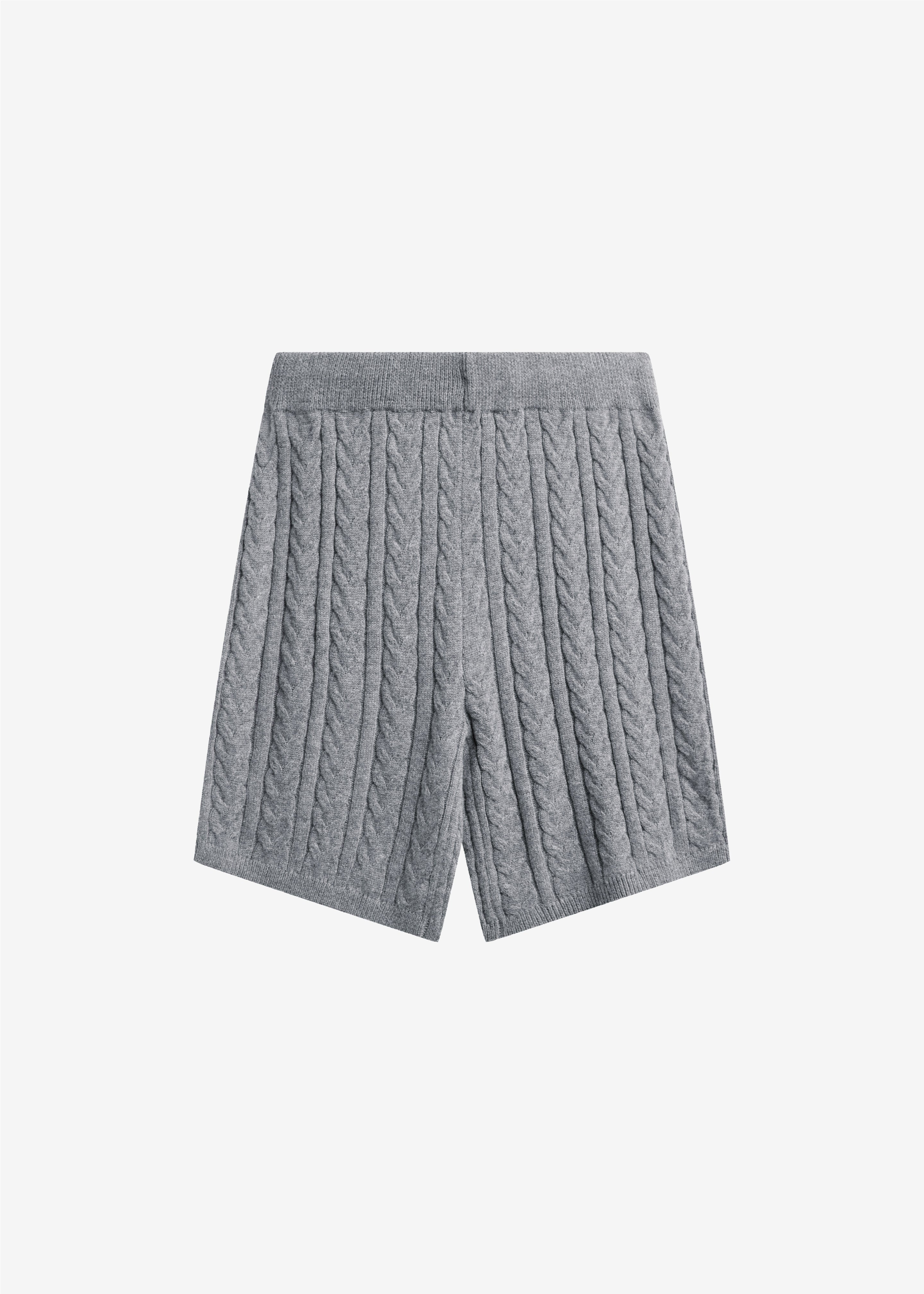Karmoy Cable Knit Shorts - Grey - 7