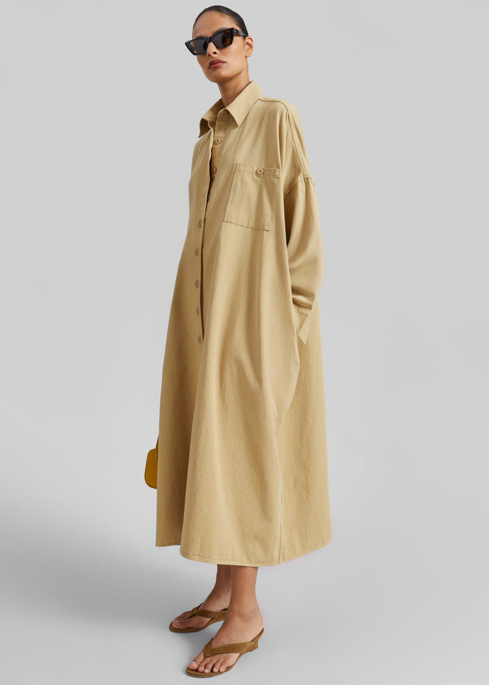 Kason Oversized Shirt Dress - Sahara - 1