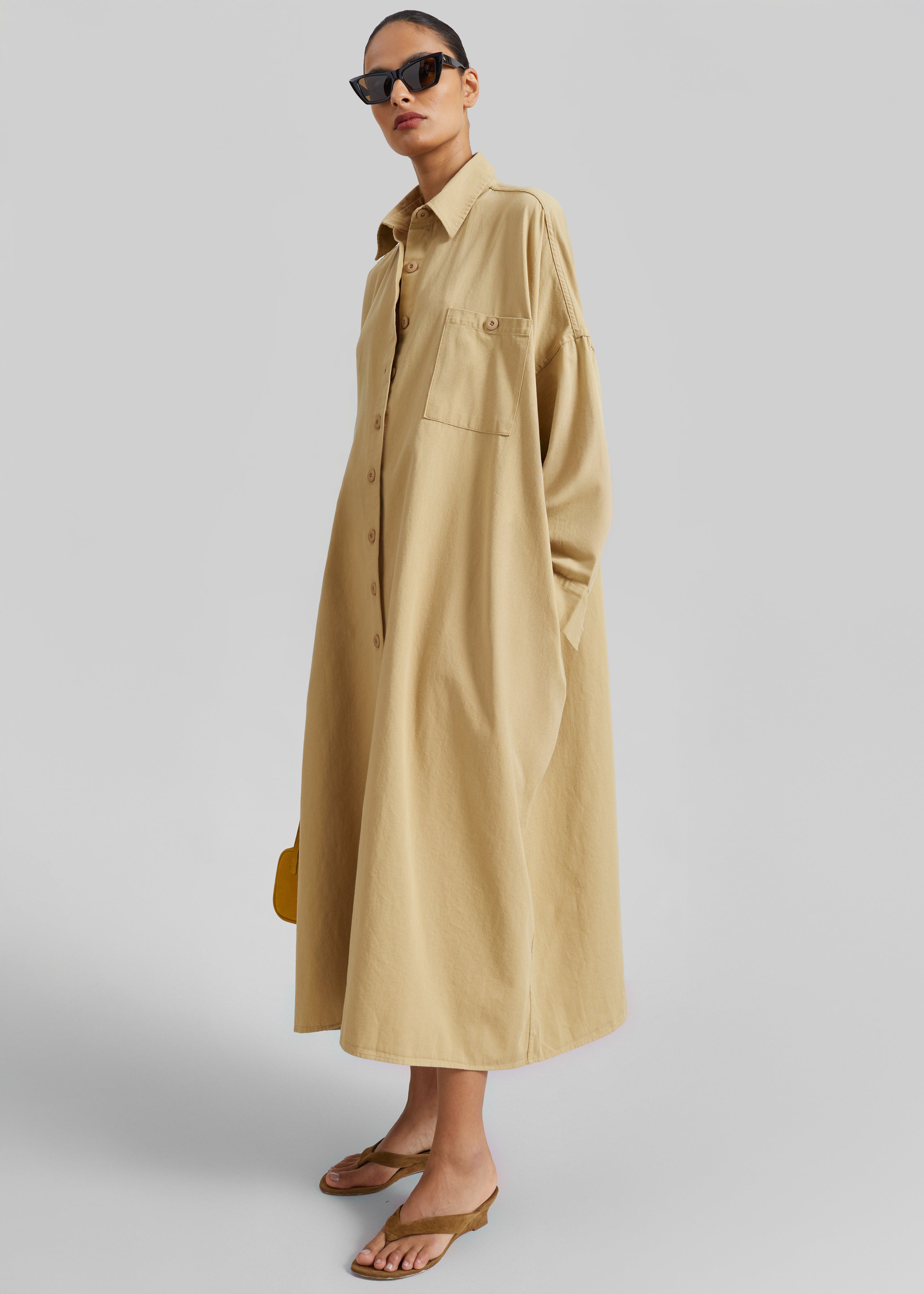 Kason Oversized Shirt Dress - Sahara - 2