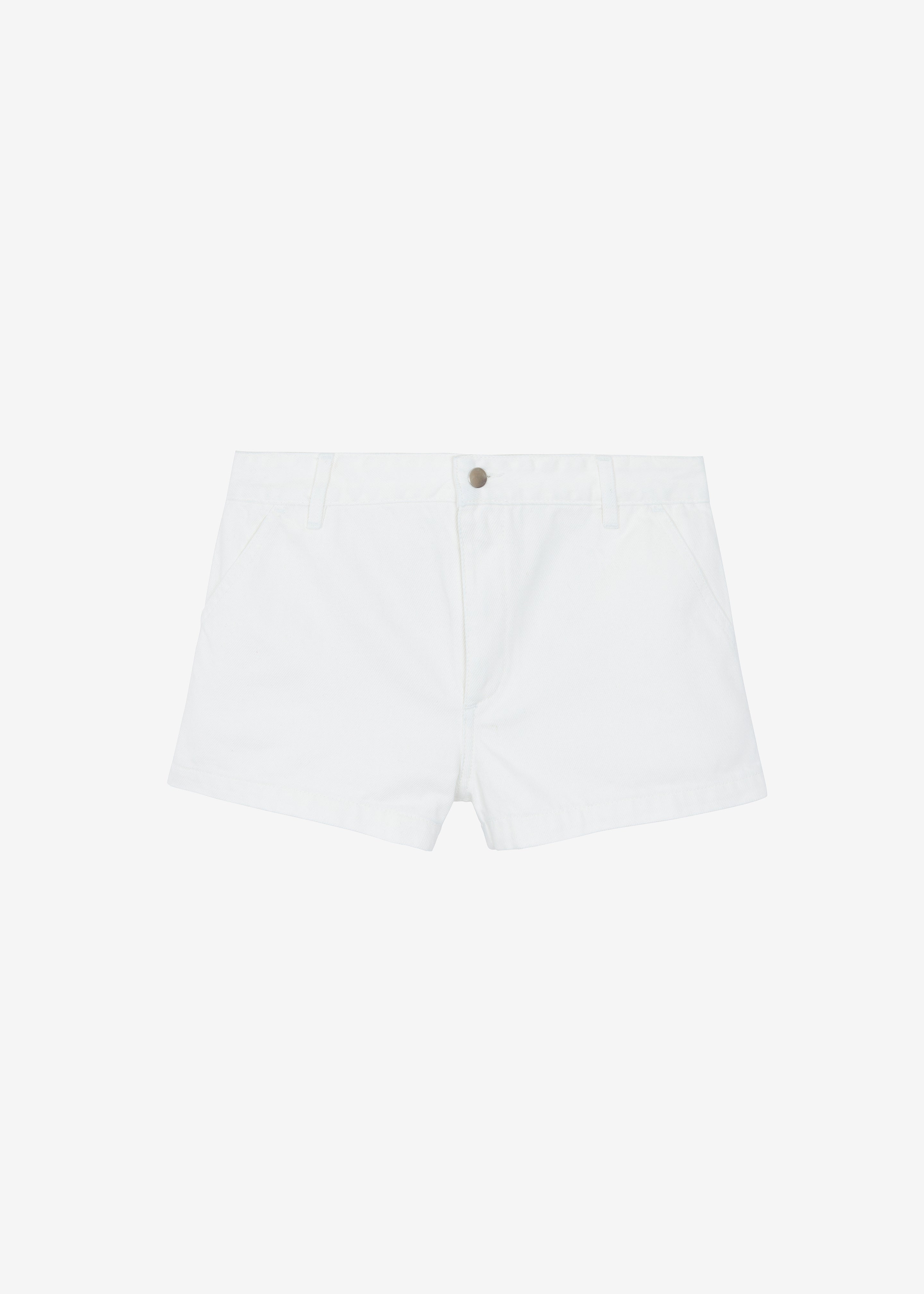 Kate Denim Mini Shorts - White - 12