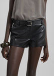 Kate Faux Leather Shorts - Black