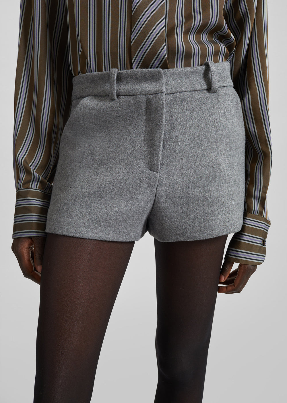 Kate Mini Shorts - Grey Melange - 1