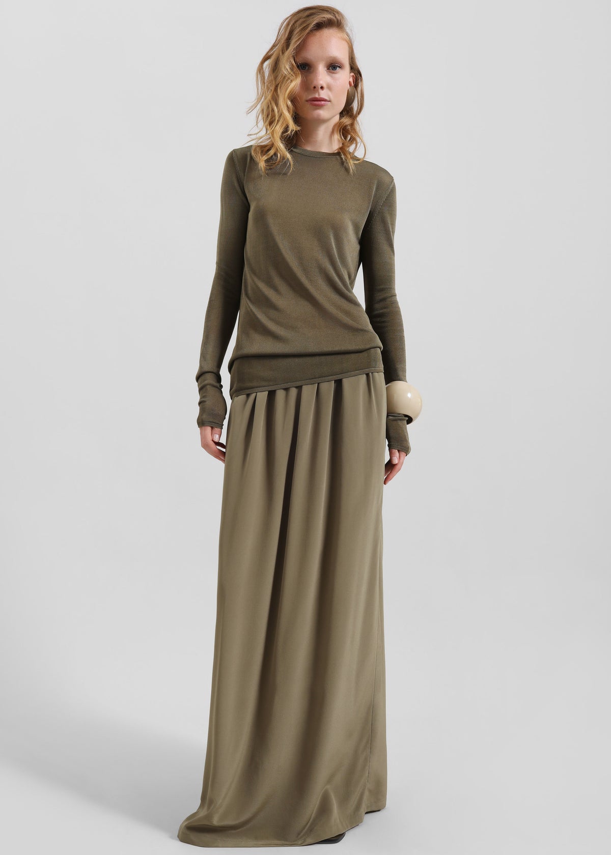 Kazel Thin Knit Top - Khaki - 5