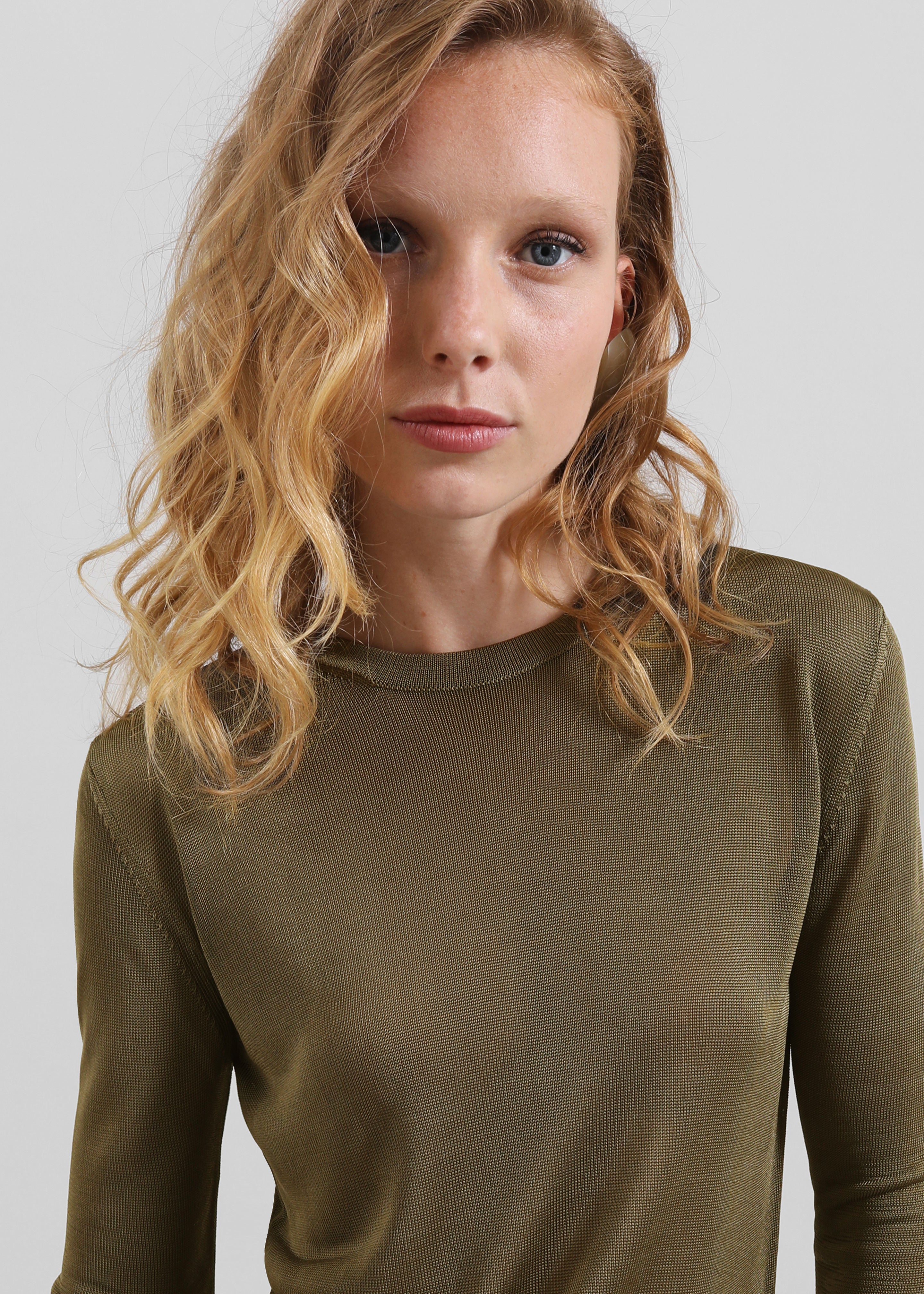Kazel Thin Knit Top - Khaki - 2