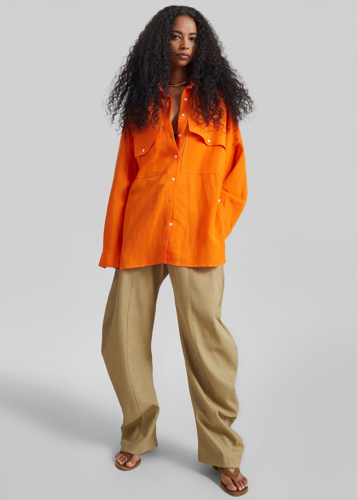 Keasden Barrel Leg Trousers - Camel - 7