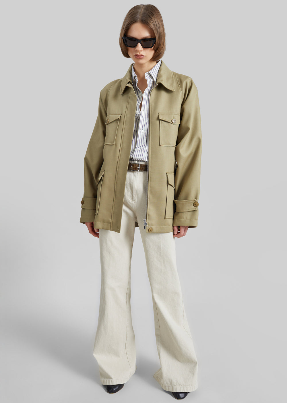 Kelia Padded Utility Jacket - Sage - 1