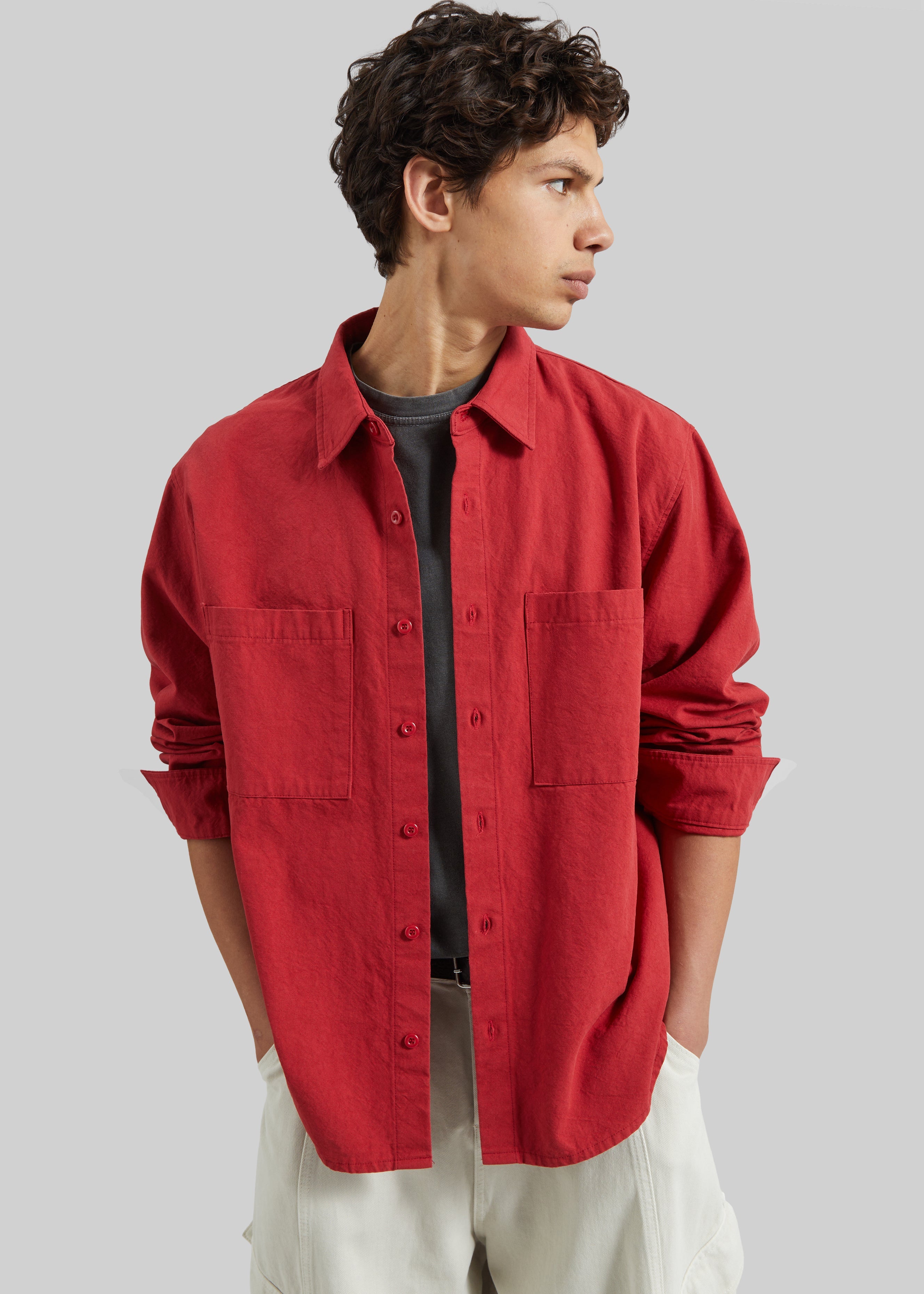 Keller Cotton Shirt - Red - 1