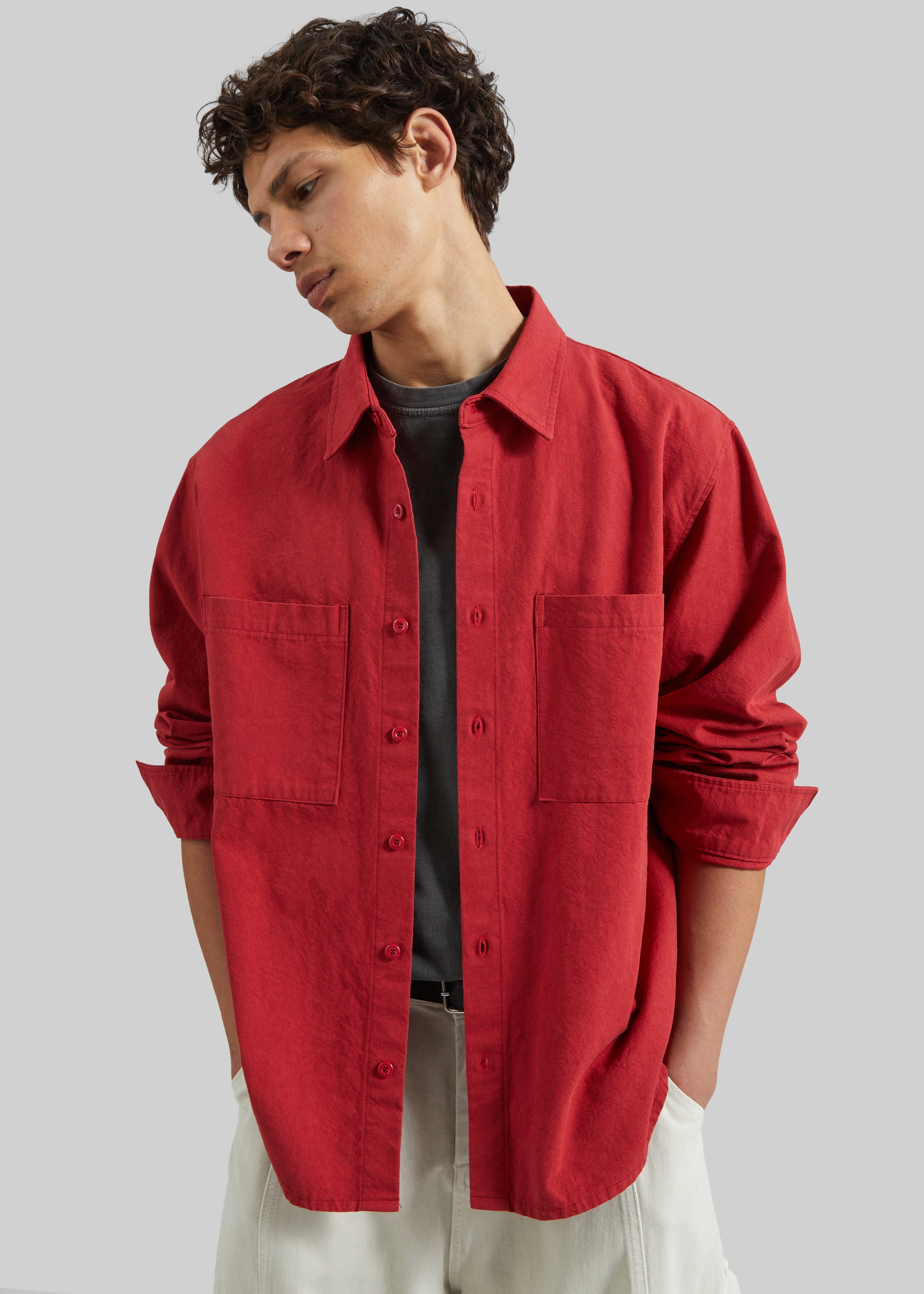 Keller Cotton Shirt - Red - 5