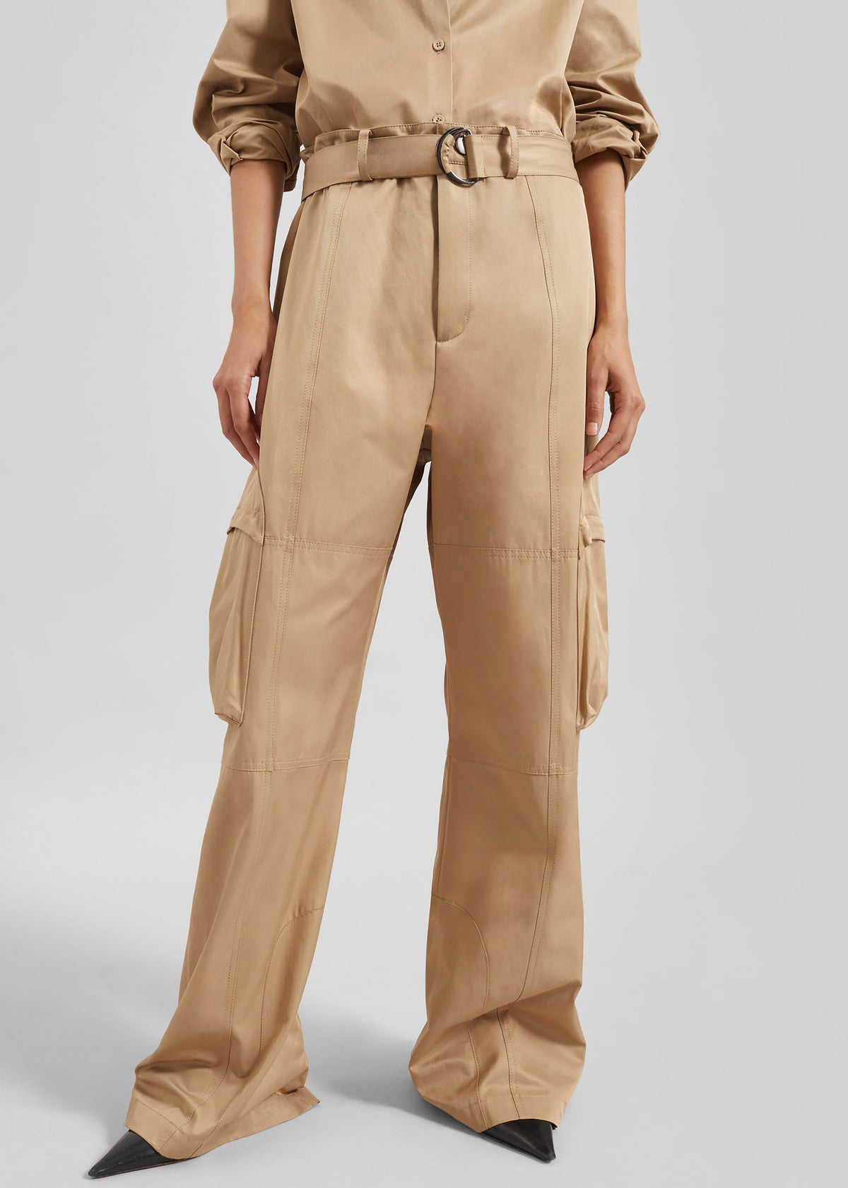 Pantalon cargo Kelly en coton - Camel - 2