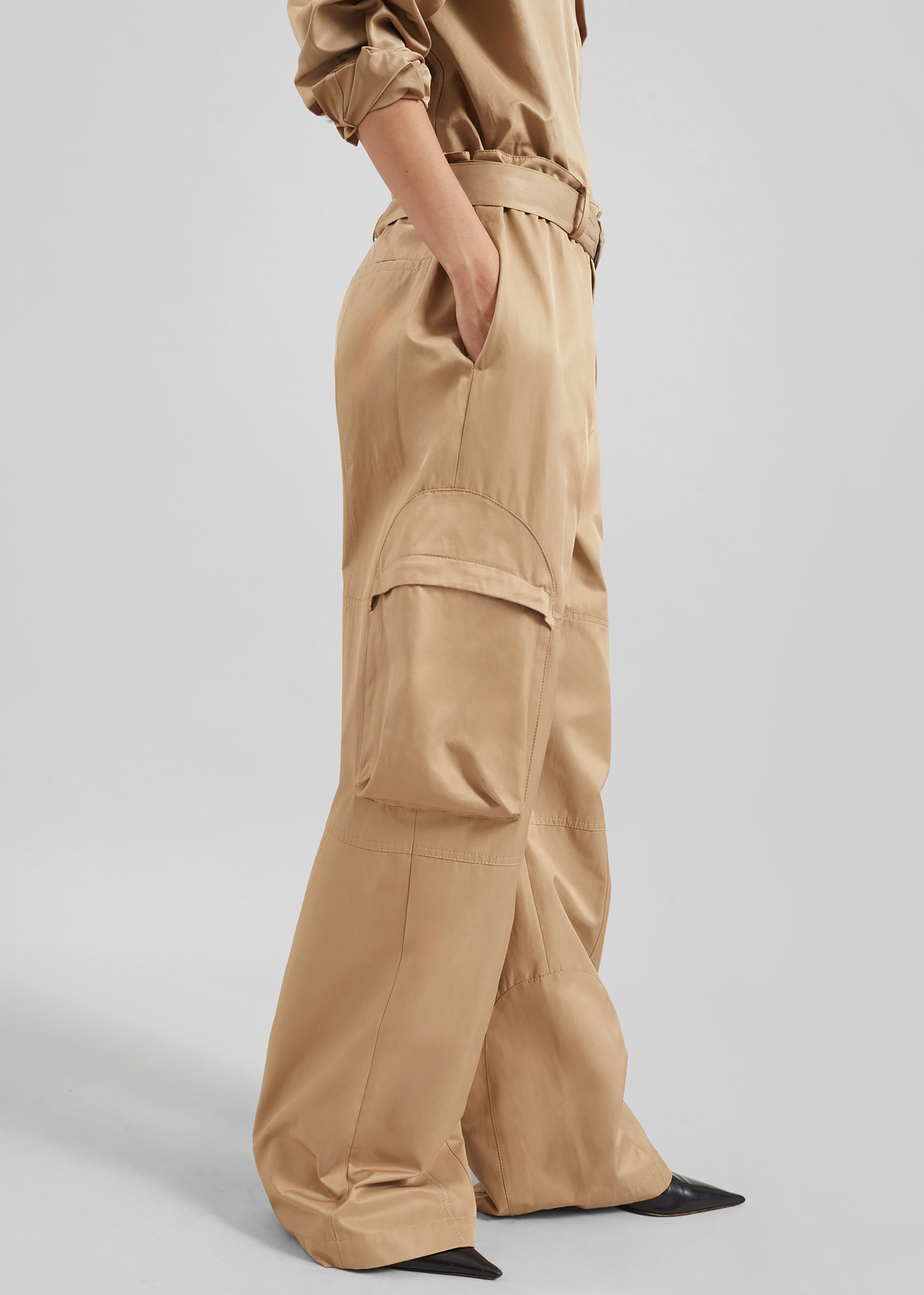 Pantalon cargo Kelly en coton - Camel - 3