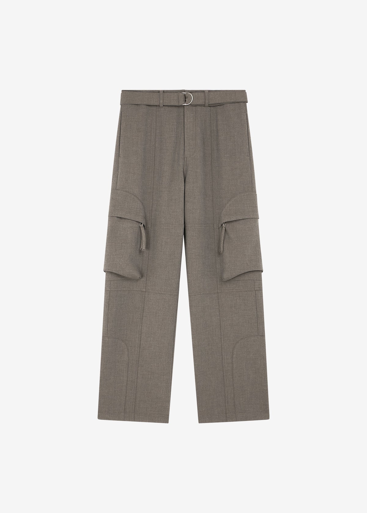 Kelly Double Weave Cargo Pants - Taupe Melange - 9