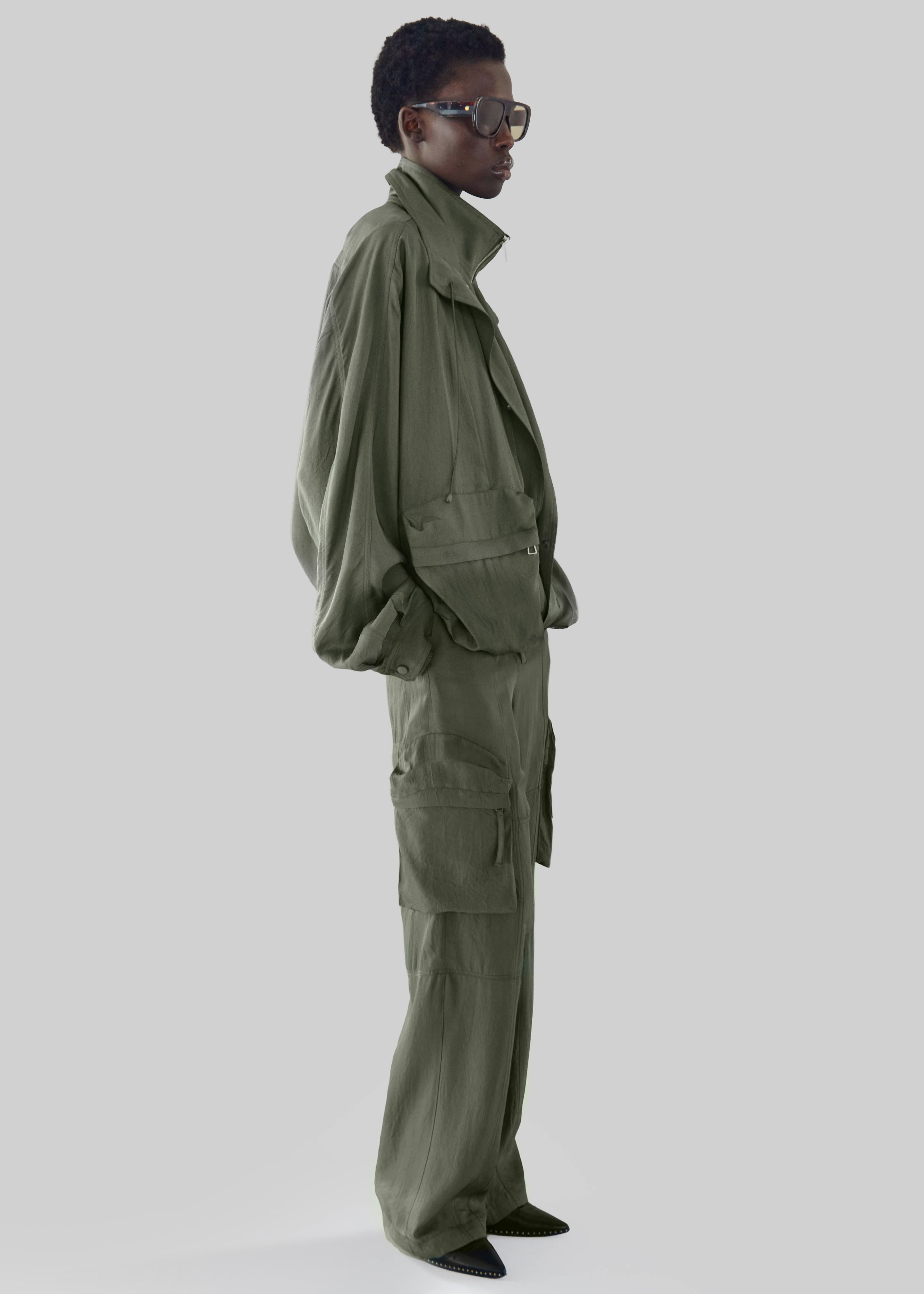 Kelly Fluid Cargo Pants - Moss Green - 6