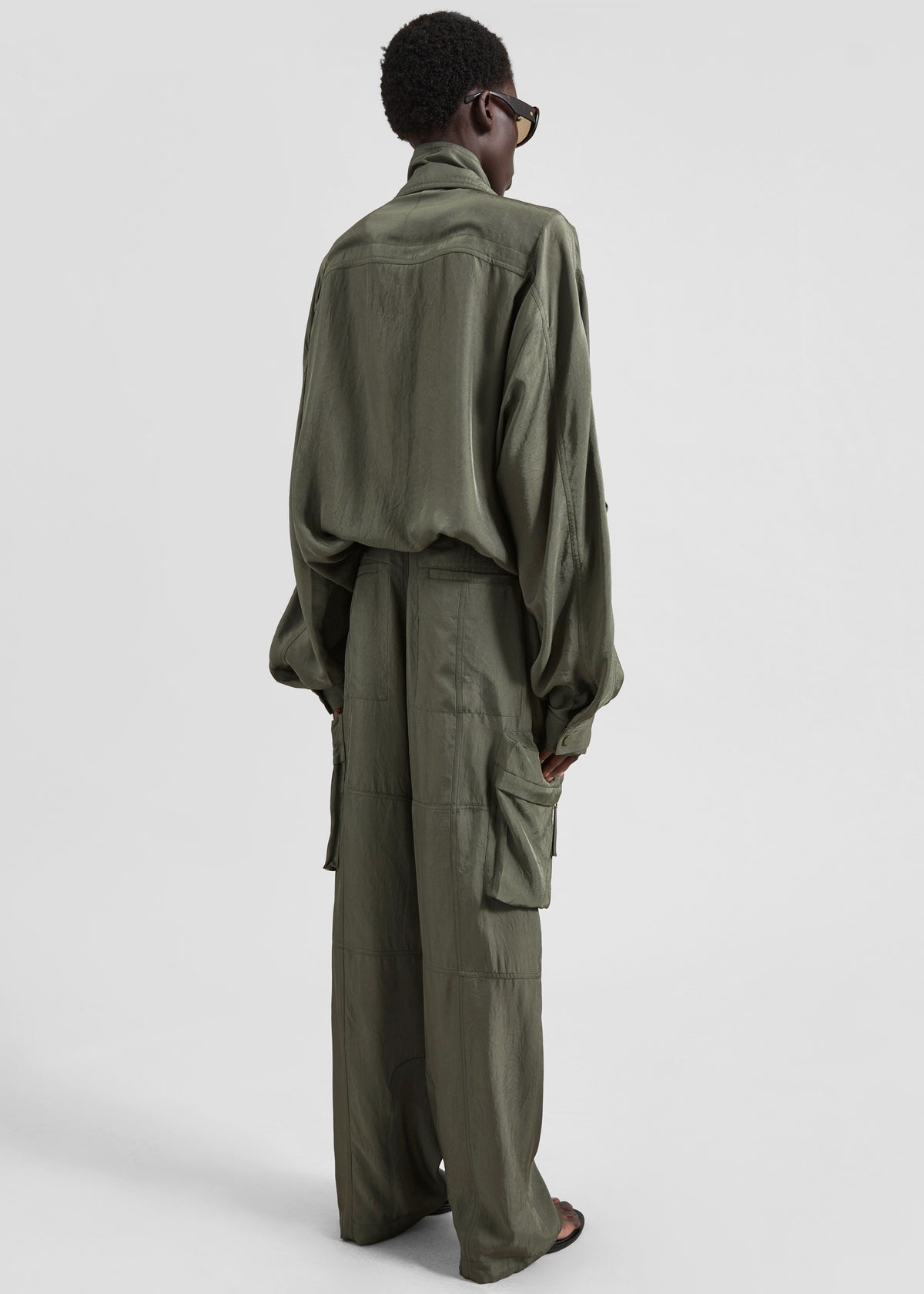 Kelly Fluid Cargo Pants - Moss Green - 7