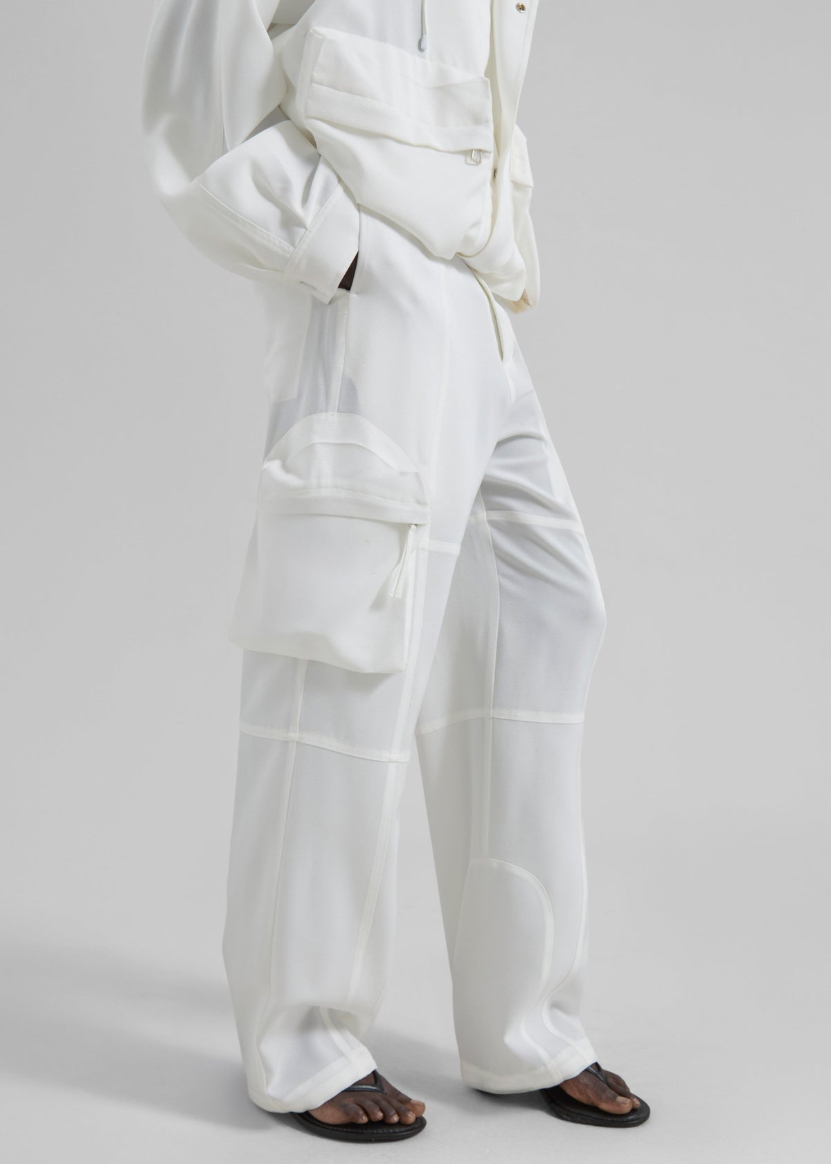 Kelly Fluid Cargo Pants - White - 6