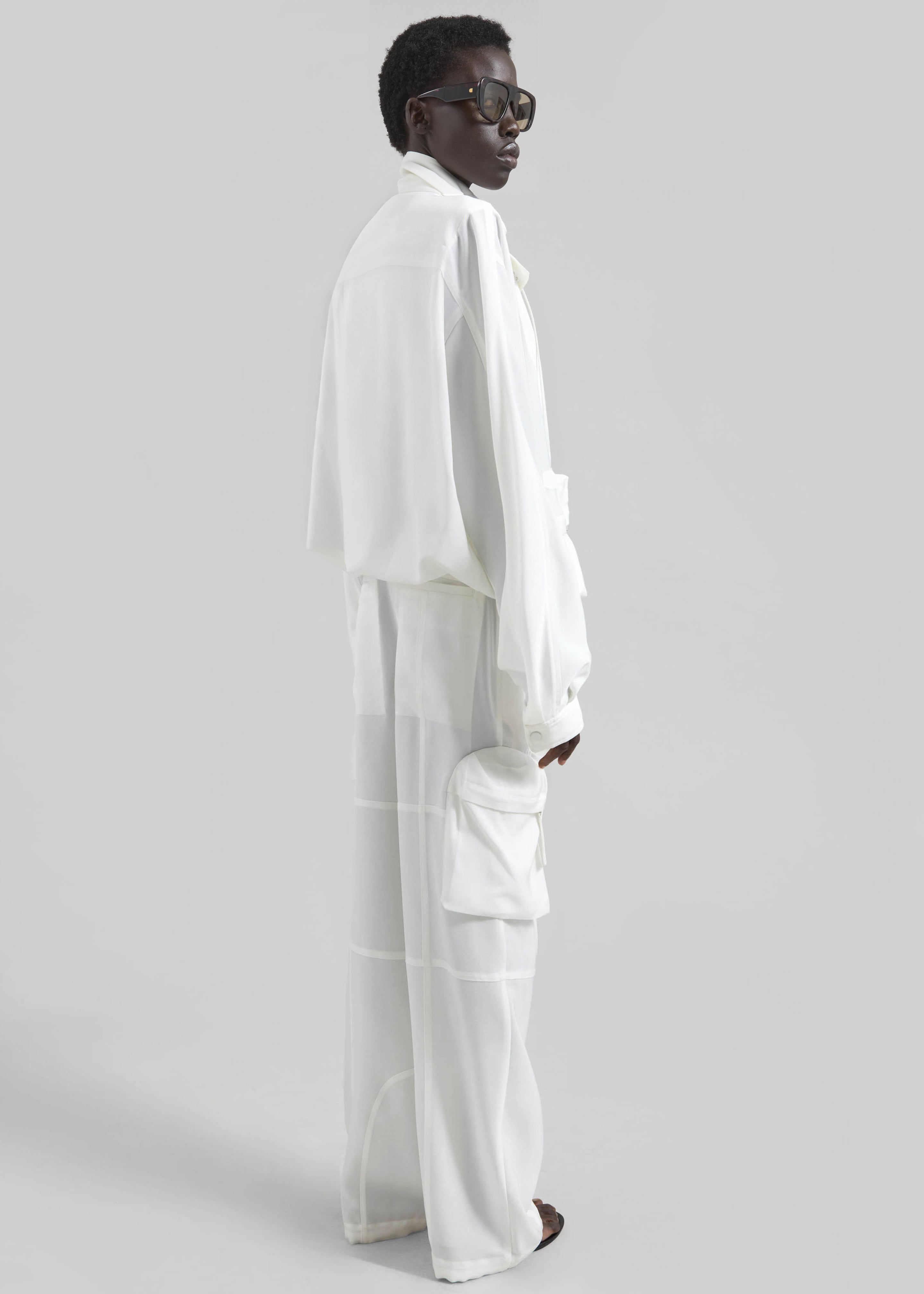 Kelly Fluid Cargo Pants - White - 10