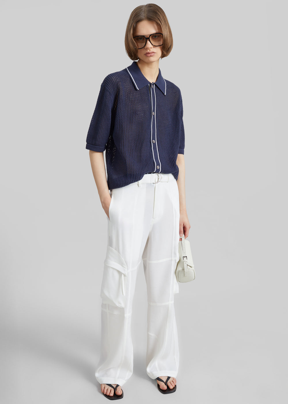 Kelly Fluid Cargo Pants - White