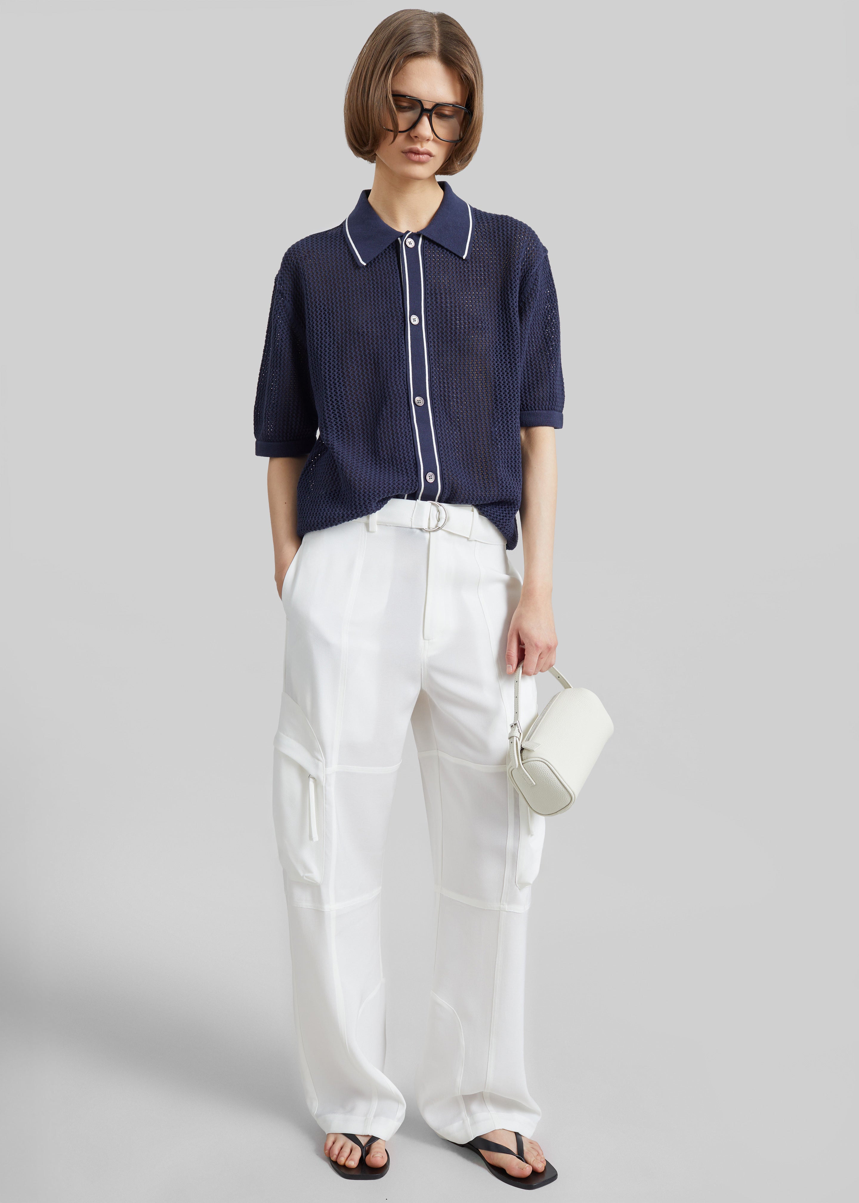 Kelly Fluid Cargo Pants - White - 5