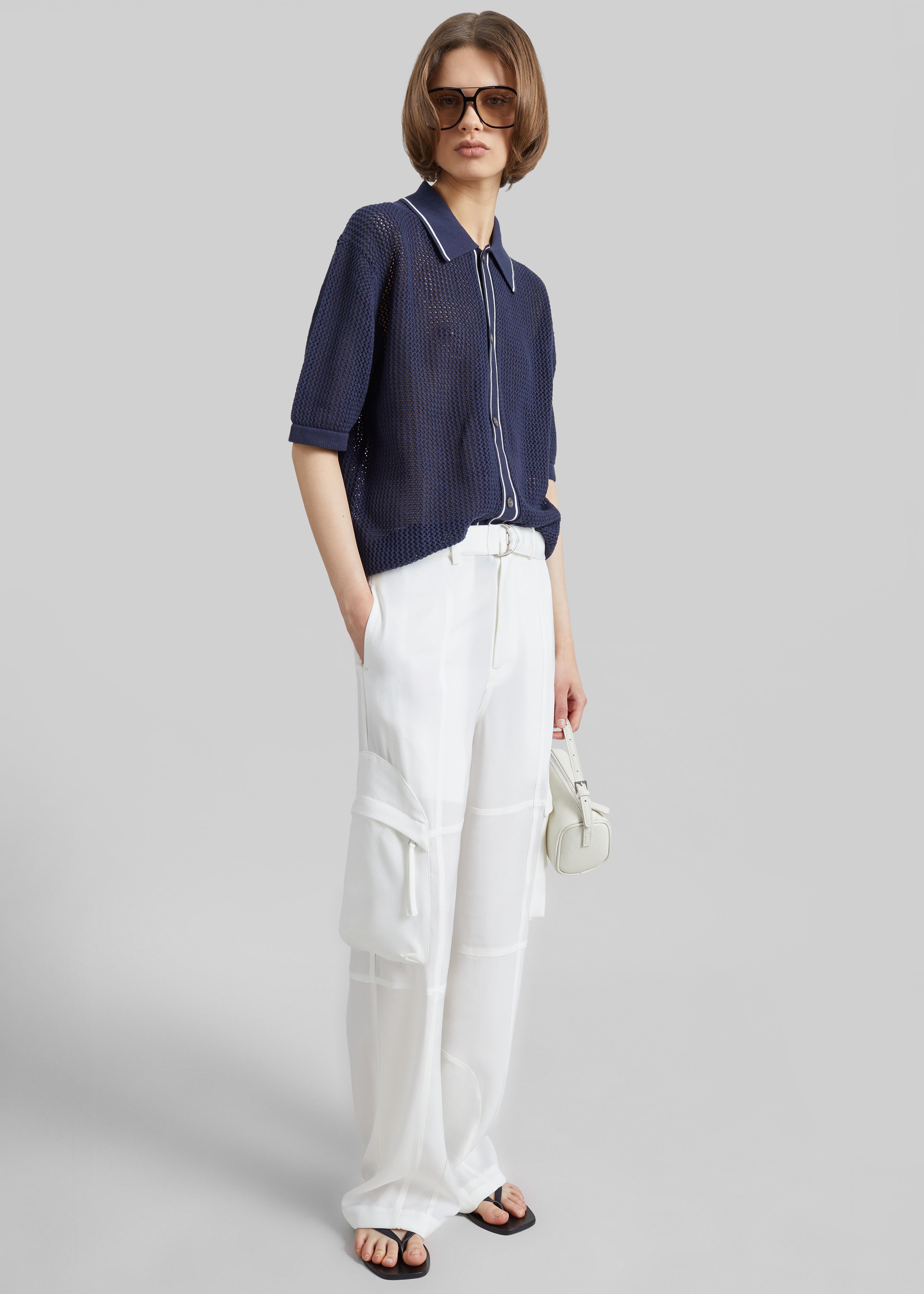 Kelly Fluid Cargo Pants - White - 9