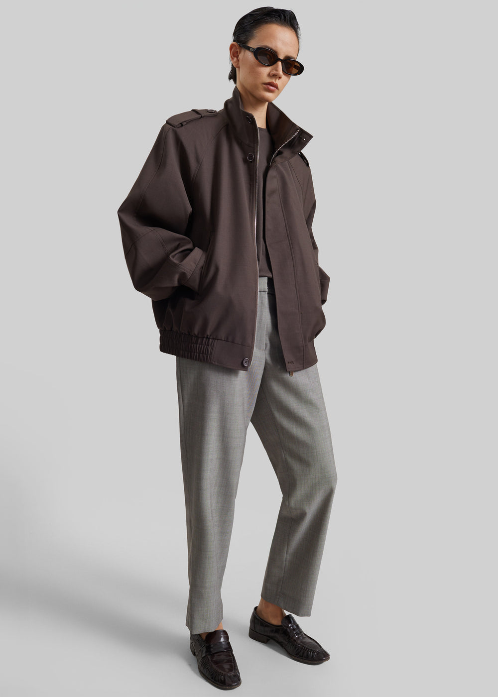 Kelly Padded Blouson - Brown - 1