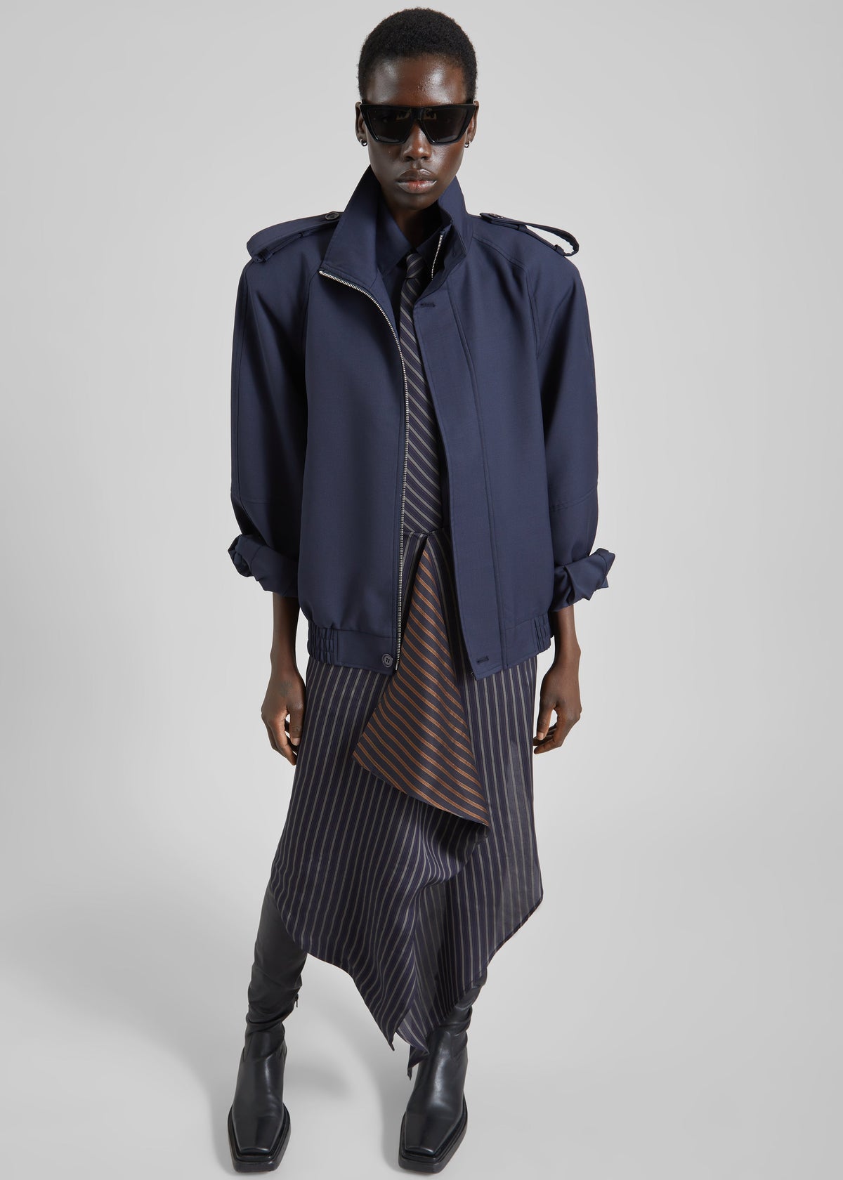 Kelly Padded Blouson - Navy - 1