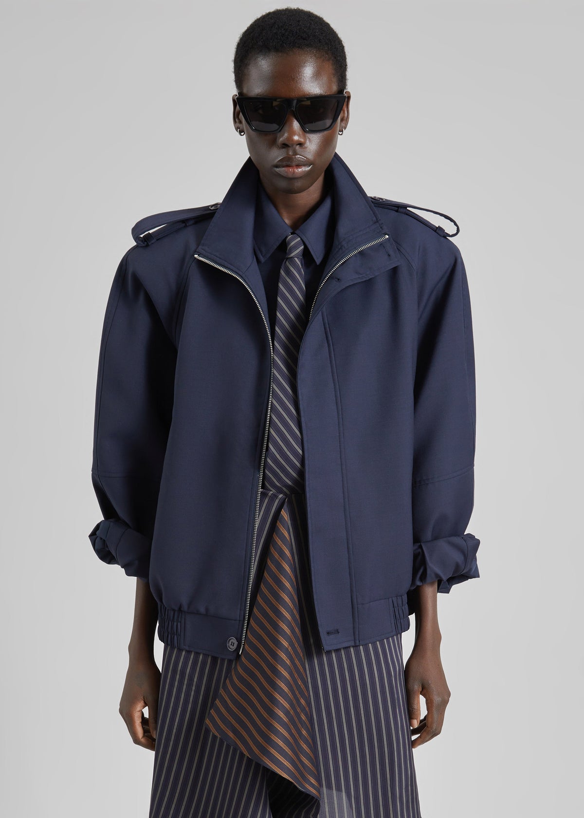 Kelly Padded Blouson - Navy - 3