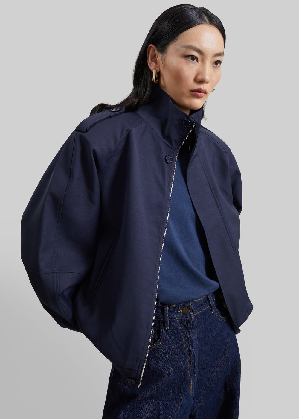 Kelly Padded Blouson - Navy