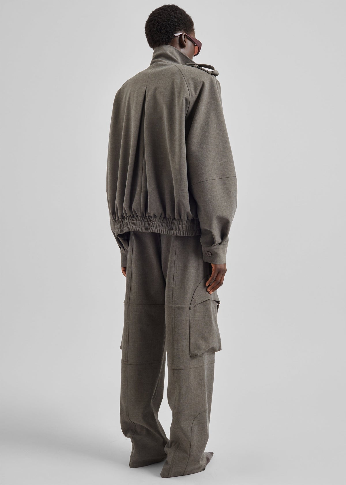 Kelly Padded Double Weave Blouson - Taupe Melange - 6