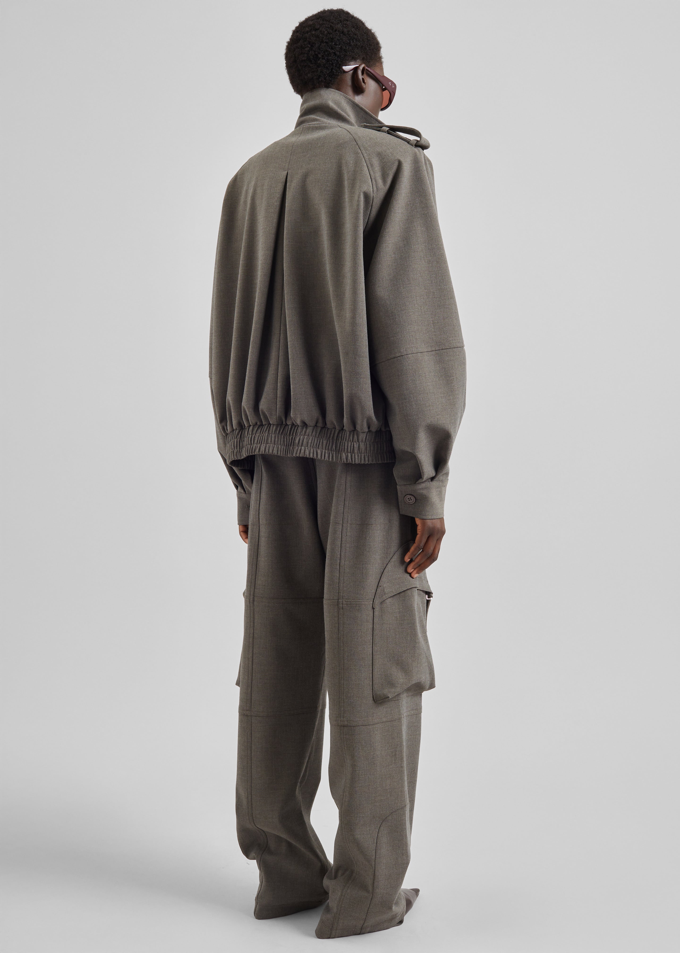 Kelly Padded Double Weave Blouson - Taupe Melange - 6