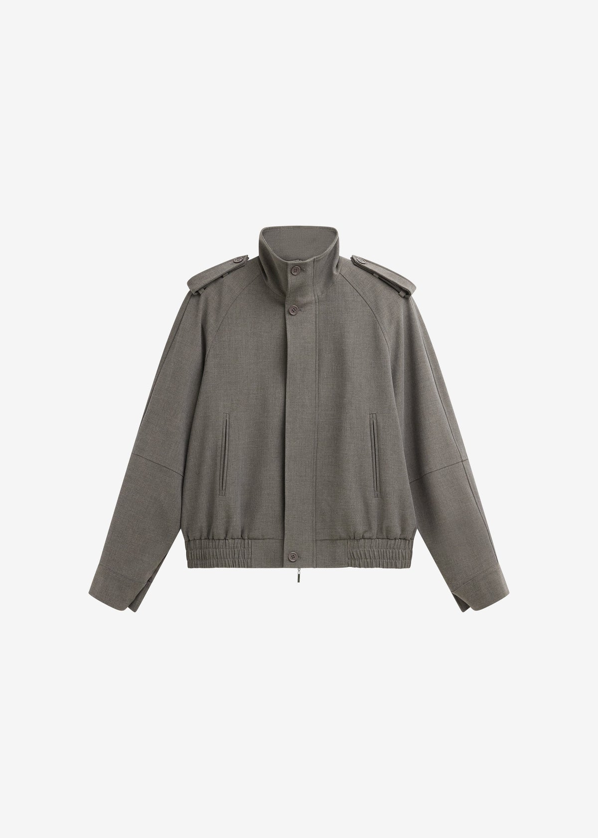 Kelly Padded Double Weave Blouson - Taupe Melange - 7