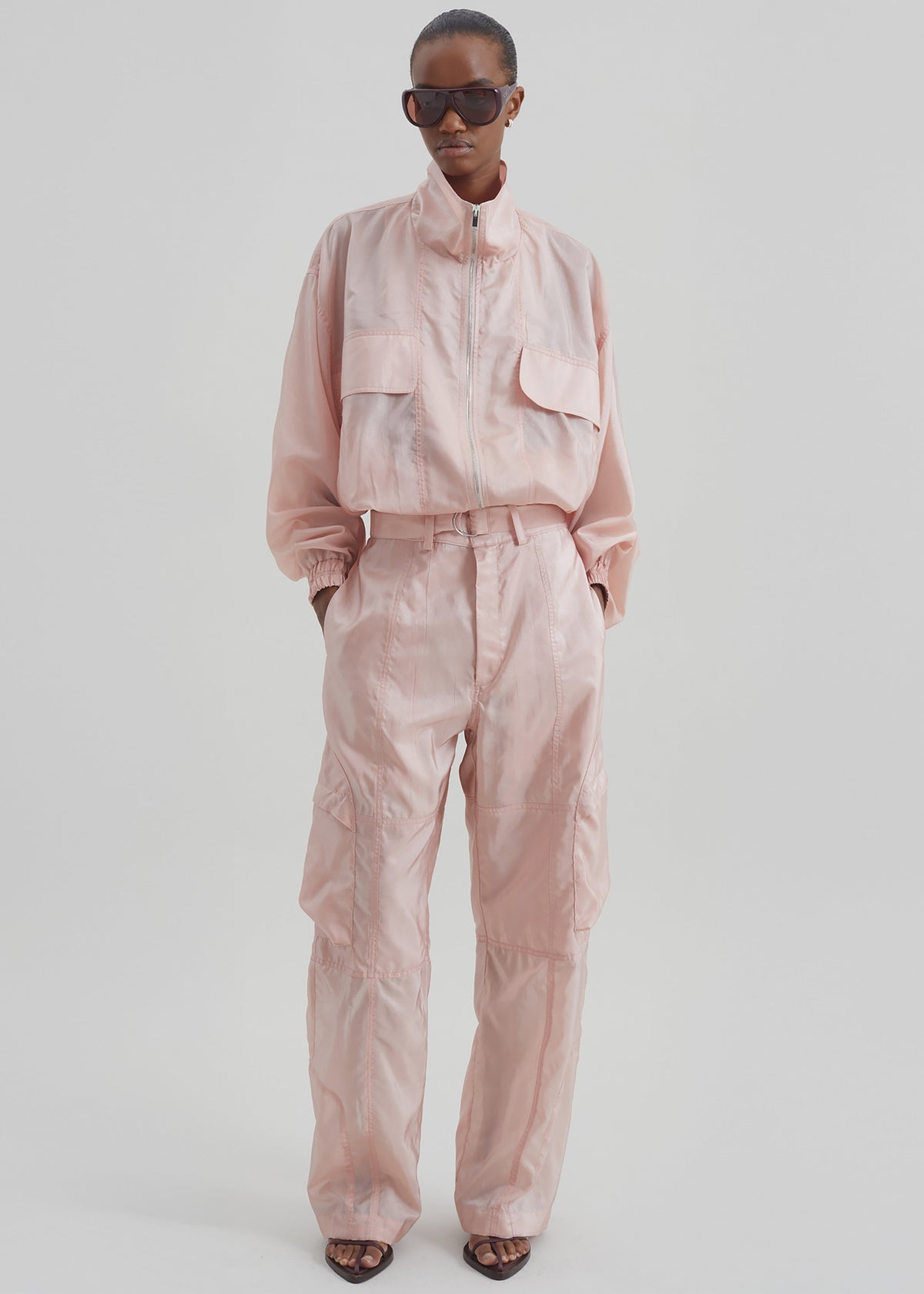 Kelly Sheer Cargo Pants - Pink - 3