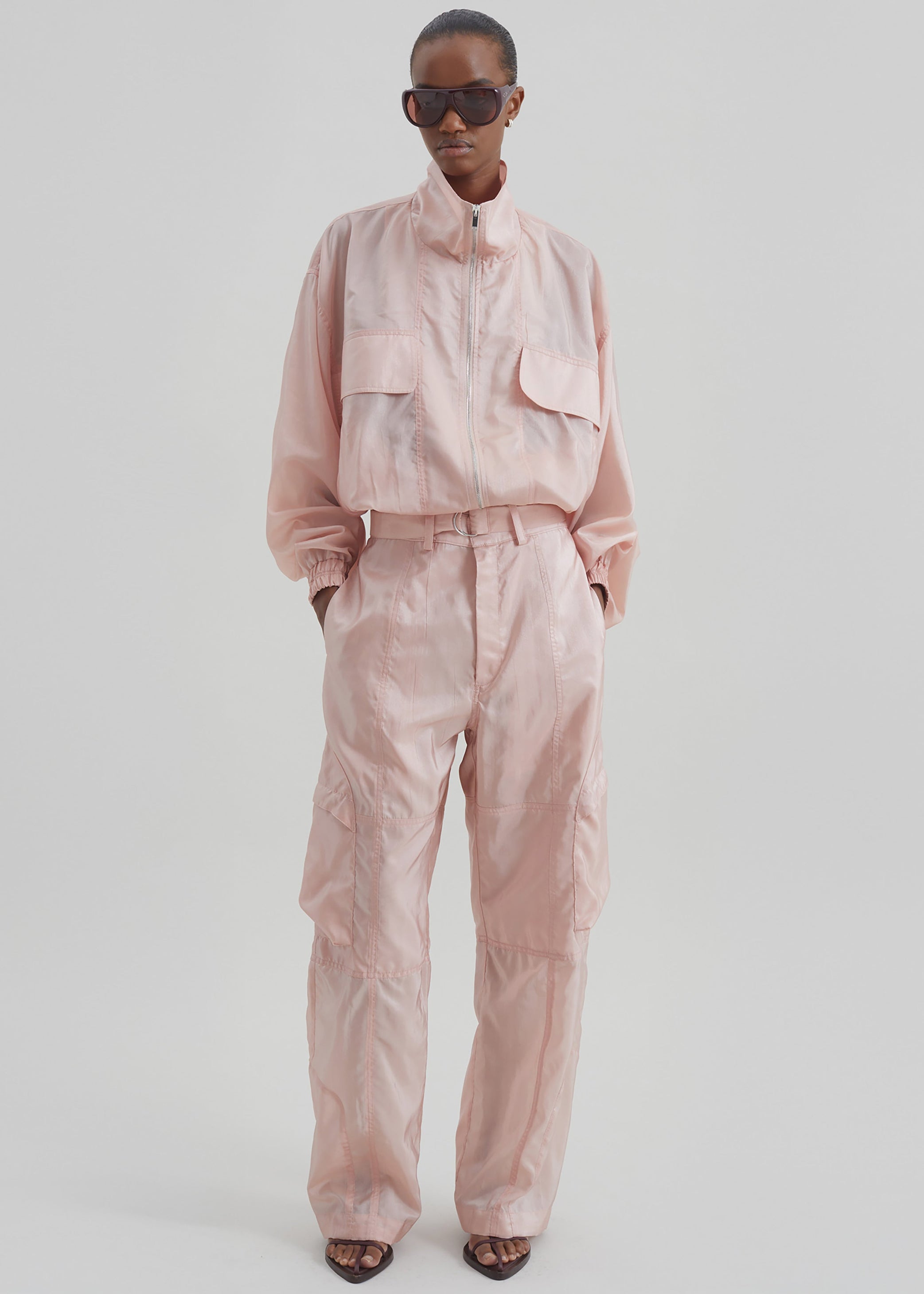 Shop the look image for Kelly Sheer Cargo Pants - Pink