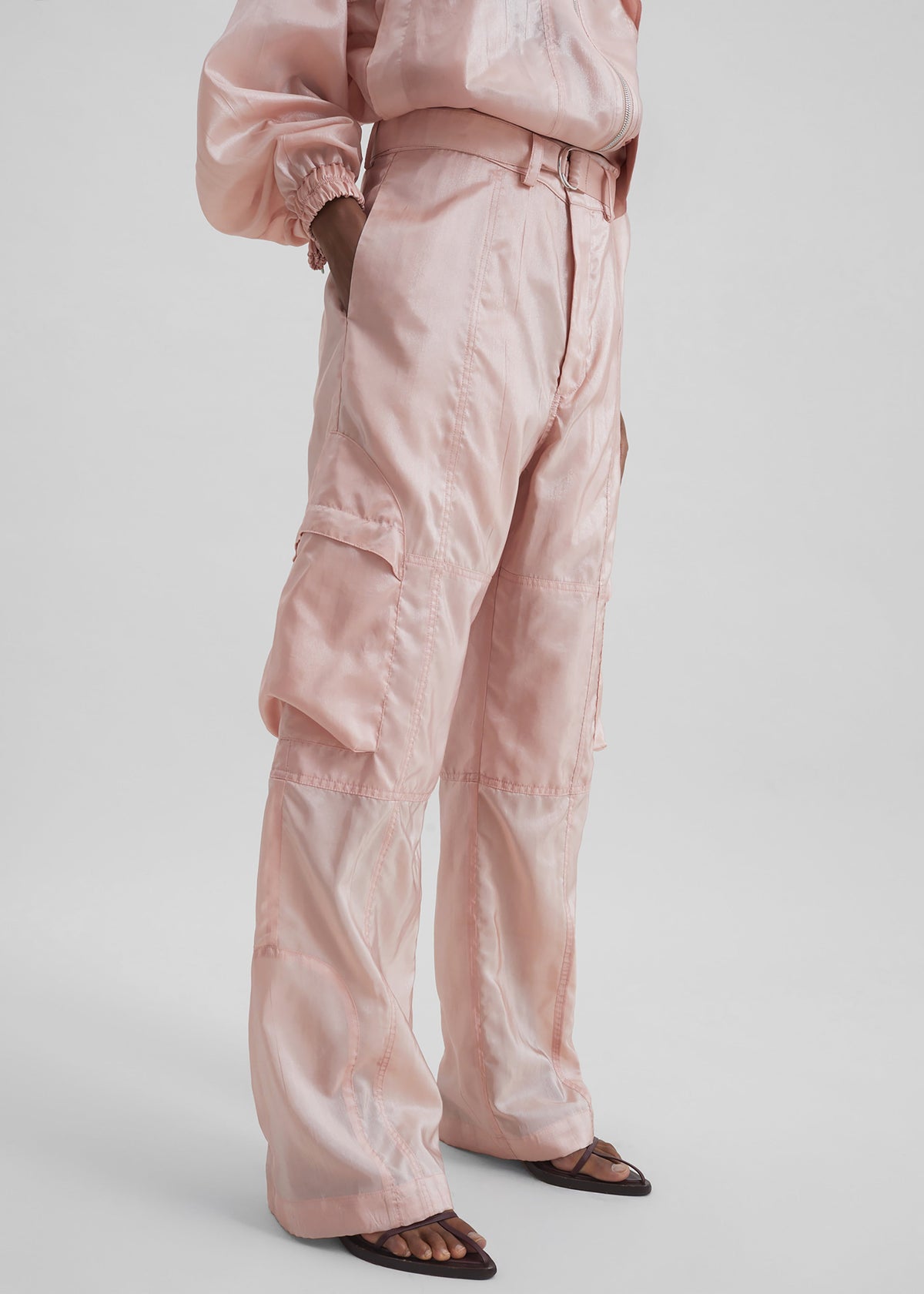 Kelly Sheer Cargo Pants - Pink - 5