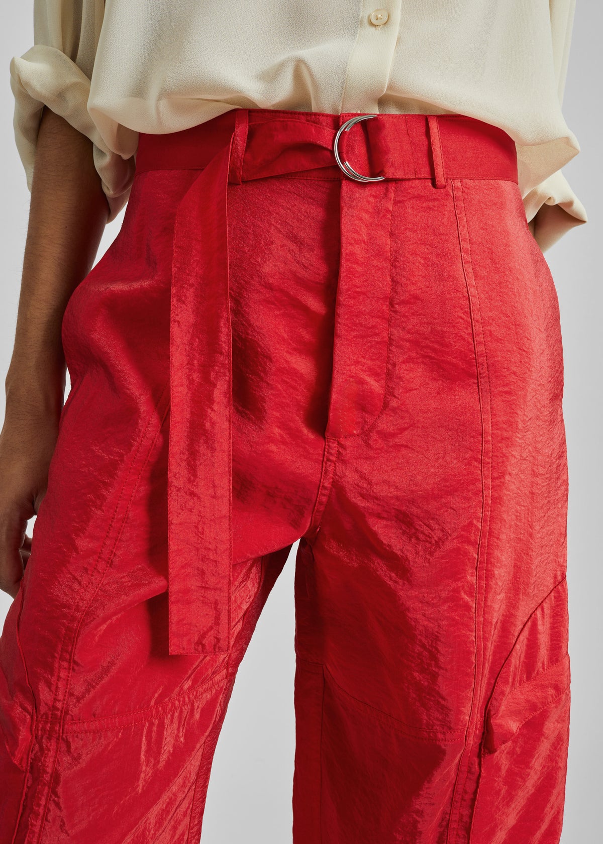 Kelly Sheer Cargo Pants - Red - 4