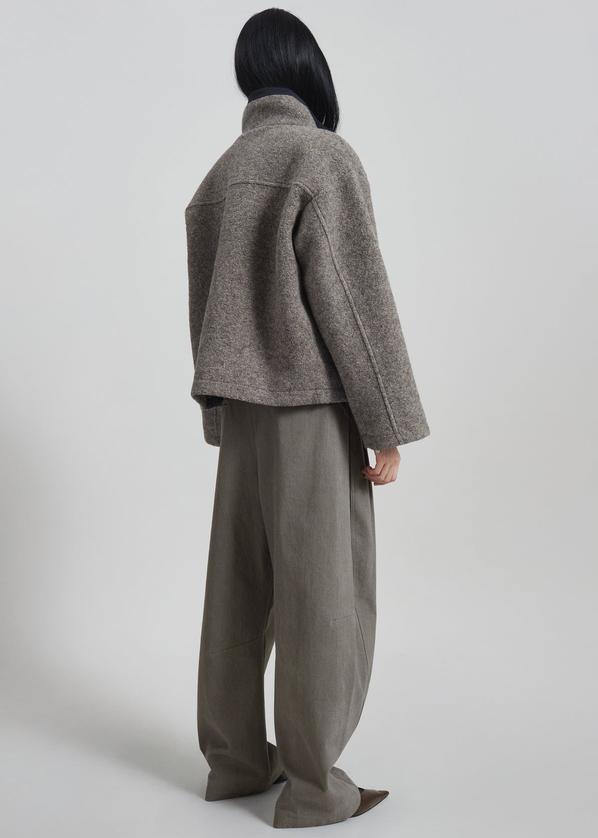 Kenei Fleece Zip Jacket - Greige Melange - 7