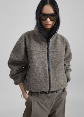 Kenei Fleece Zip Jacket - Greige Melange