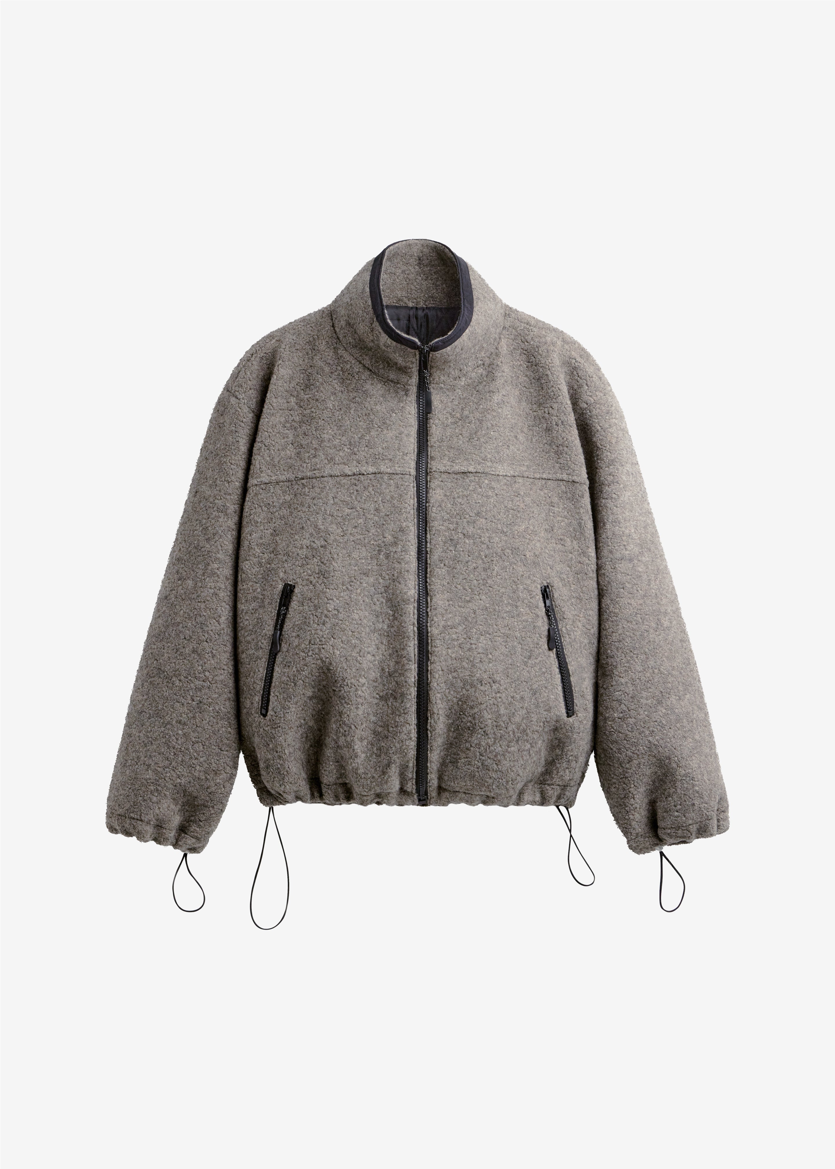 Kenei Fleece Zip Jacket - Greige Melange – The Frankie Shop Europe