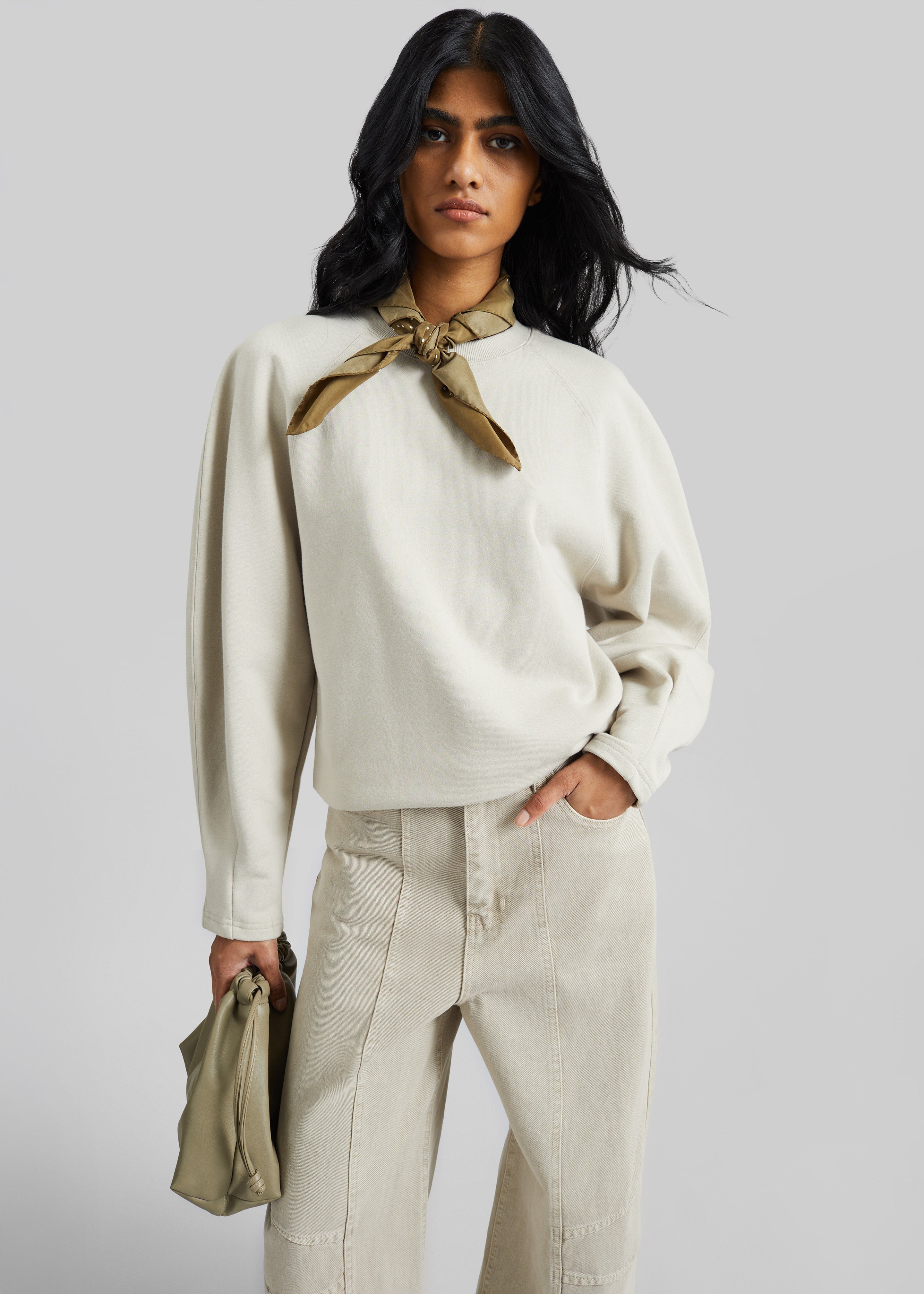 Kenitra Balloon Sleeve Sweatshirt - Beige - 2