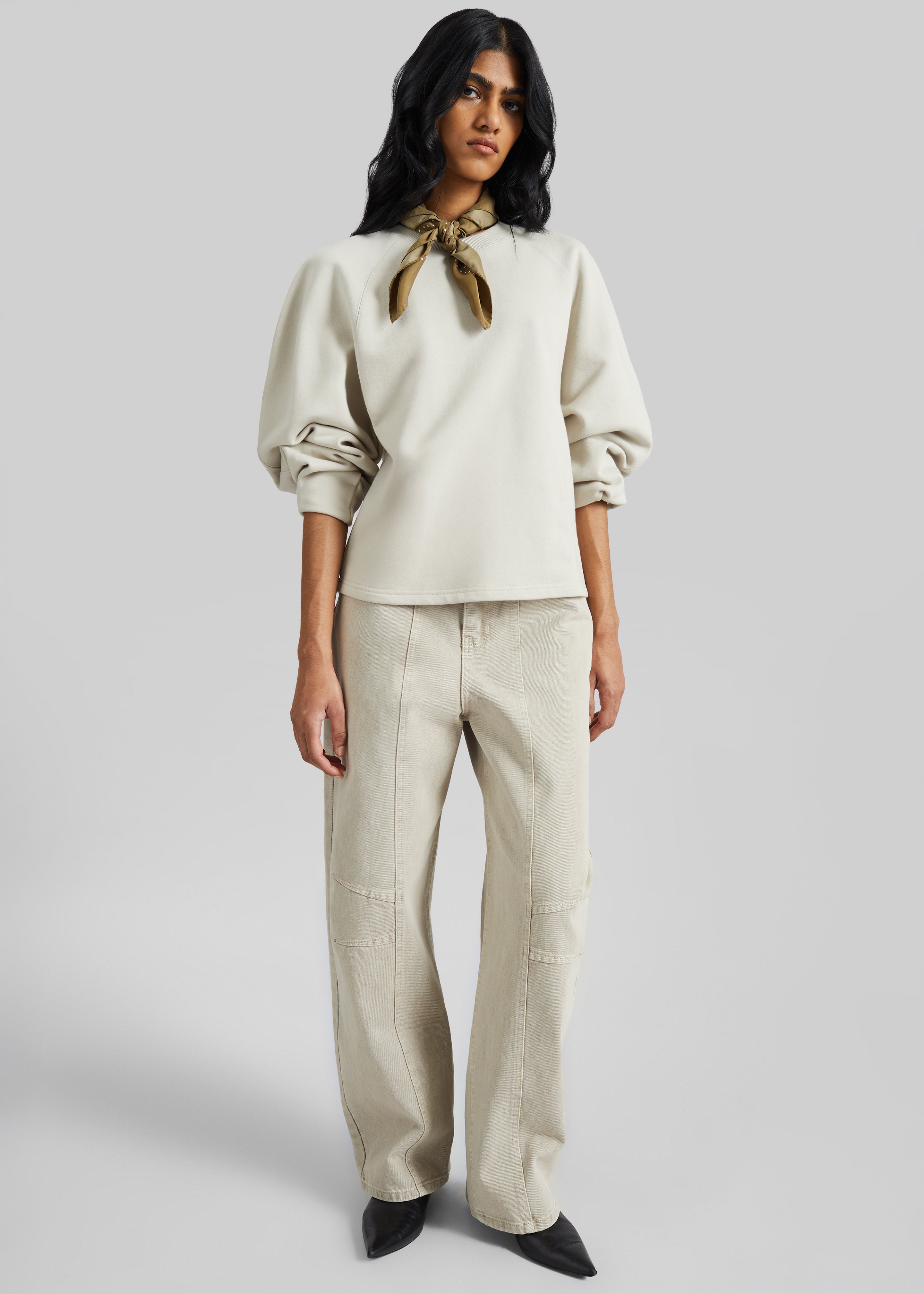 Kenitra Balloon Sleeve Sweatshirt - Beige - 4